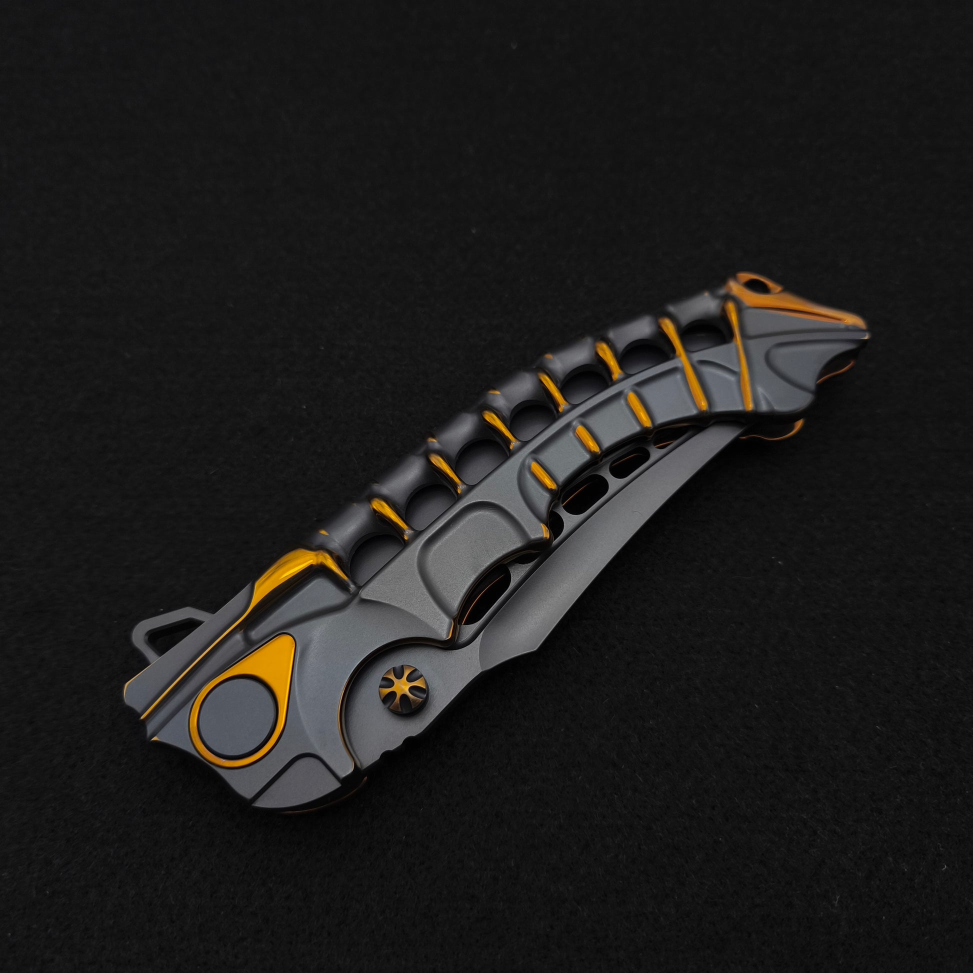 ADV Scavenger Gen 2, Integral Titanium Handle, Kal-Gard and Gold Finish, M390 4