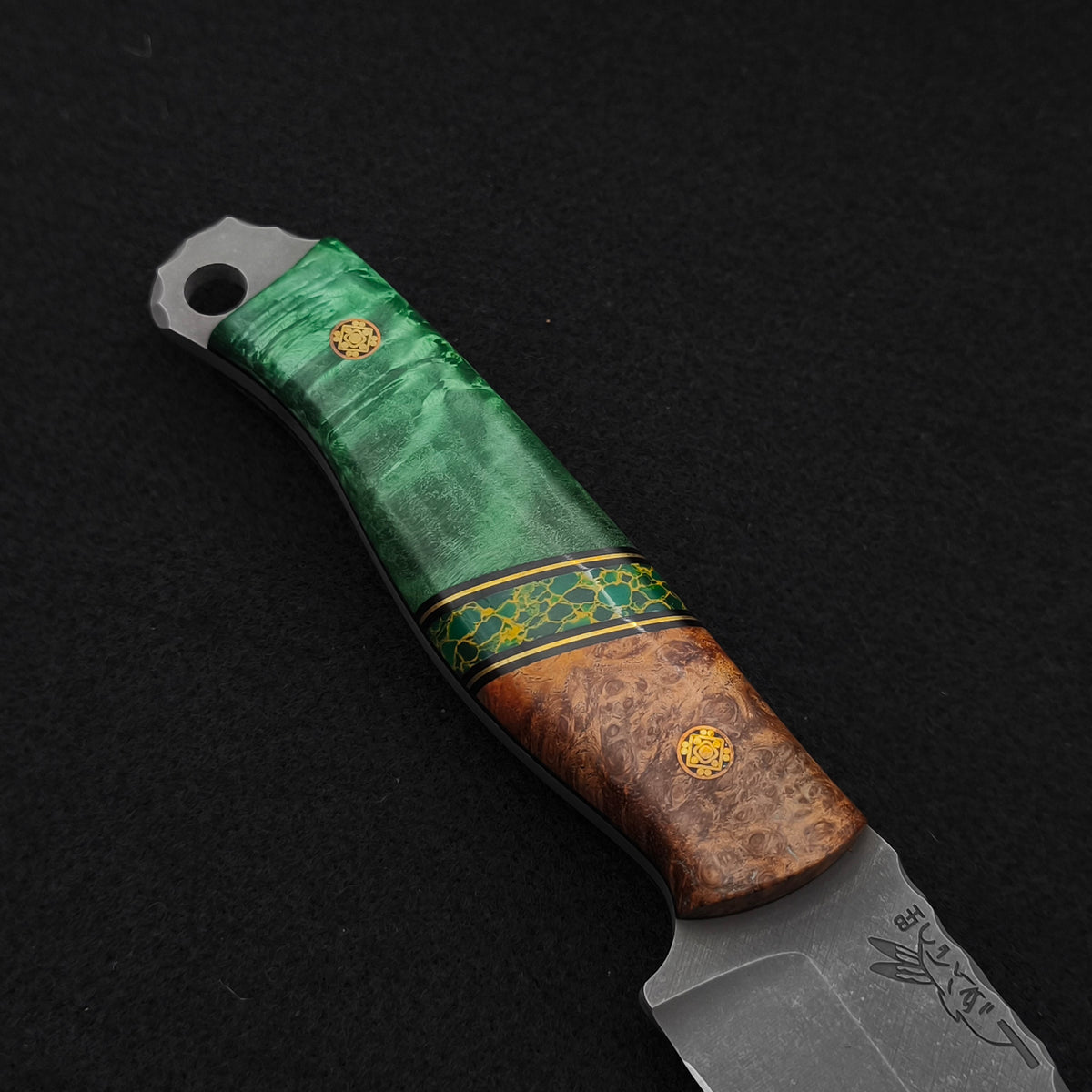 Half Face Blades Crow Jr Amboyna, Dyed Buckeye