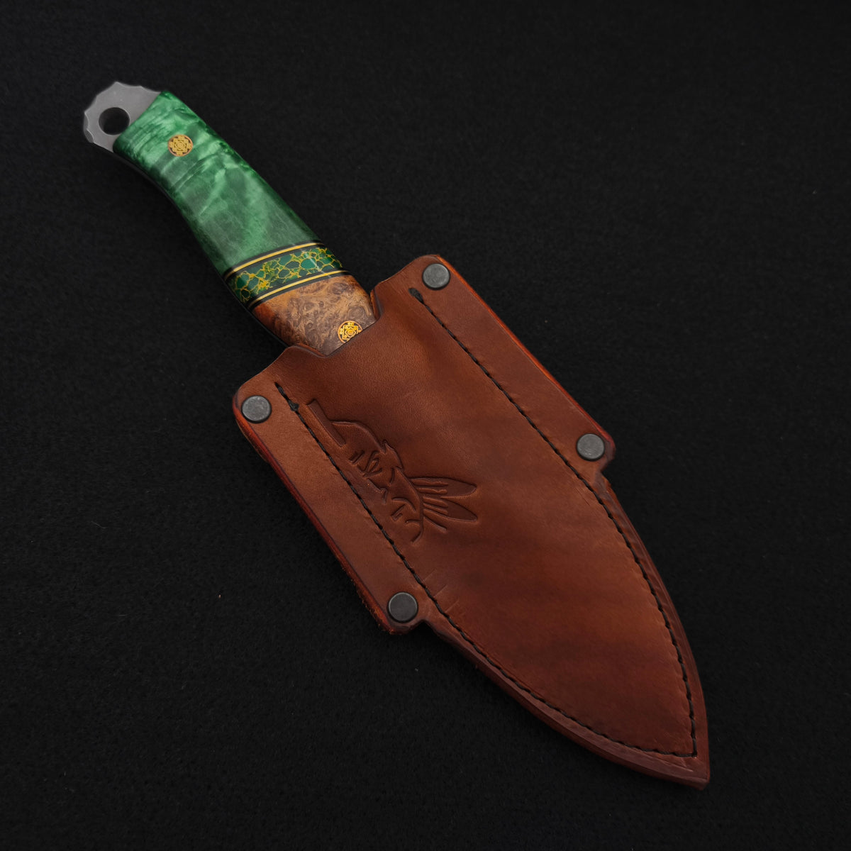 Half Face Blades Crow Jr Amboyna, Dyed Buckeye