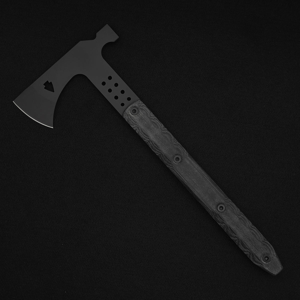 Half Face Blades Arrowhead Hawk, Black Canvas Micarta