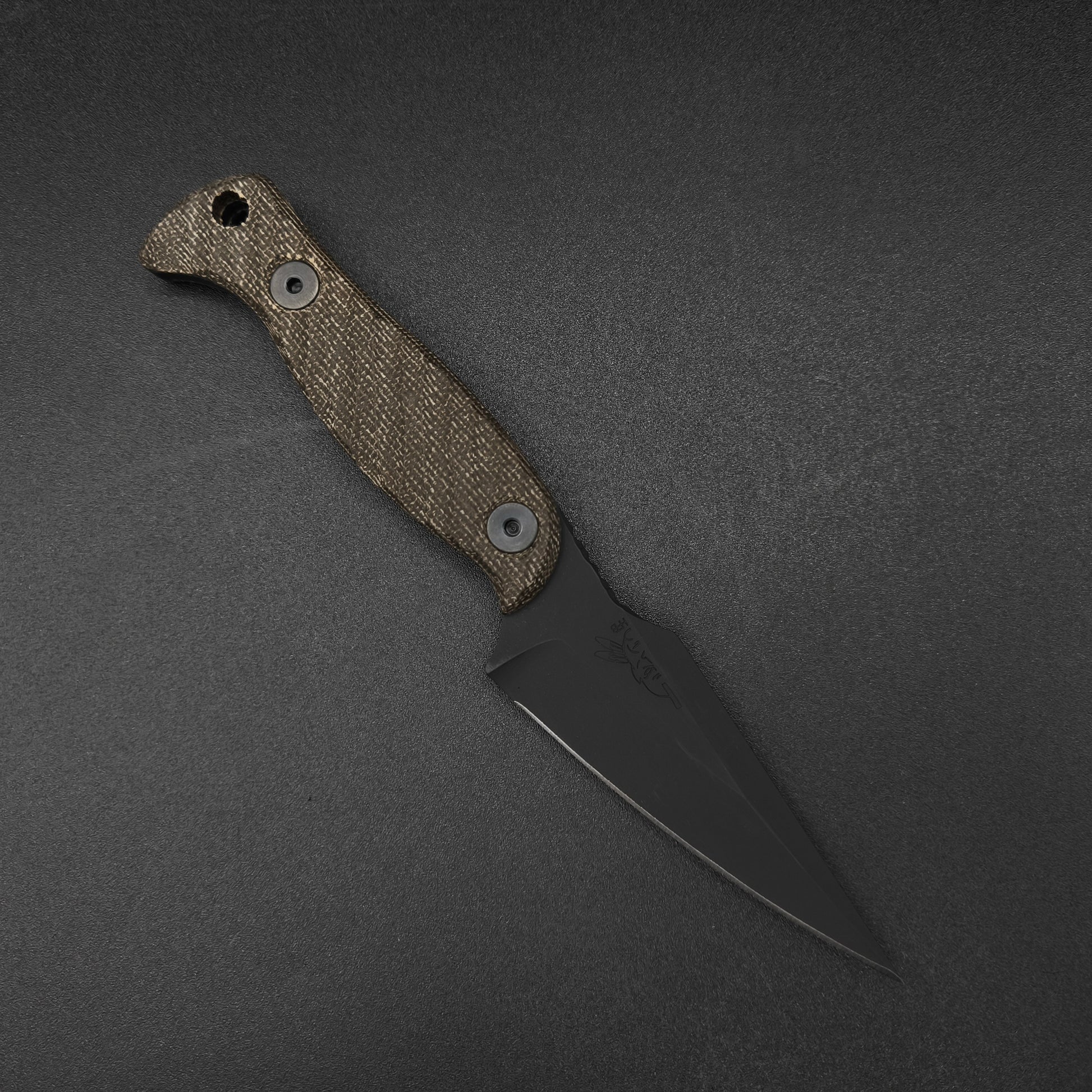 Half Face Blades Gulo Gulo, OD Green Canvas Micarta, Armor Black Cerakote 1