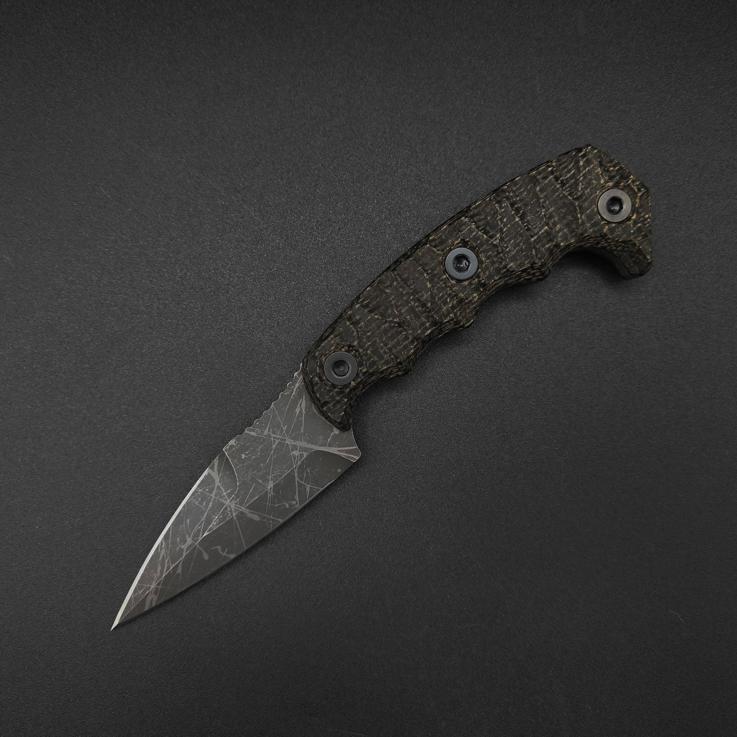 Half Face Blades HUMINT 3" Black Burlap Micarta