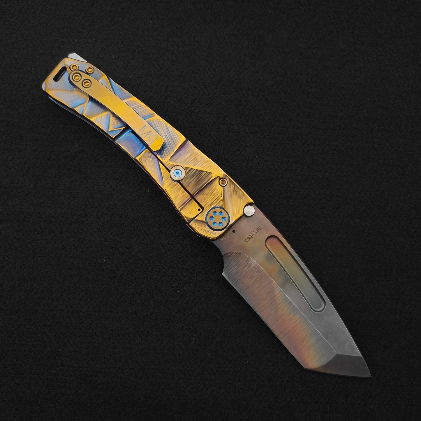 Medford Marauder, Full Size, Vulcan Tanto, Light Blue Bronze Stained Glass 2