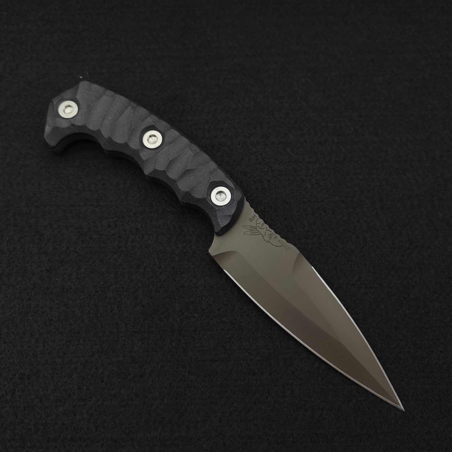 Half Face Blades HUMINT 4" Black G10, OD Green Cerakote 1