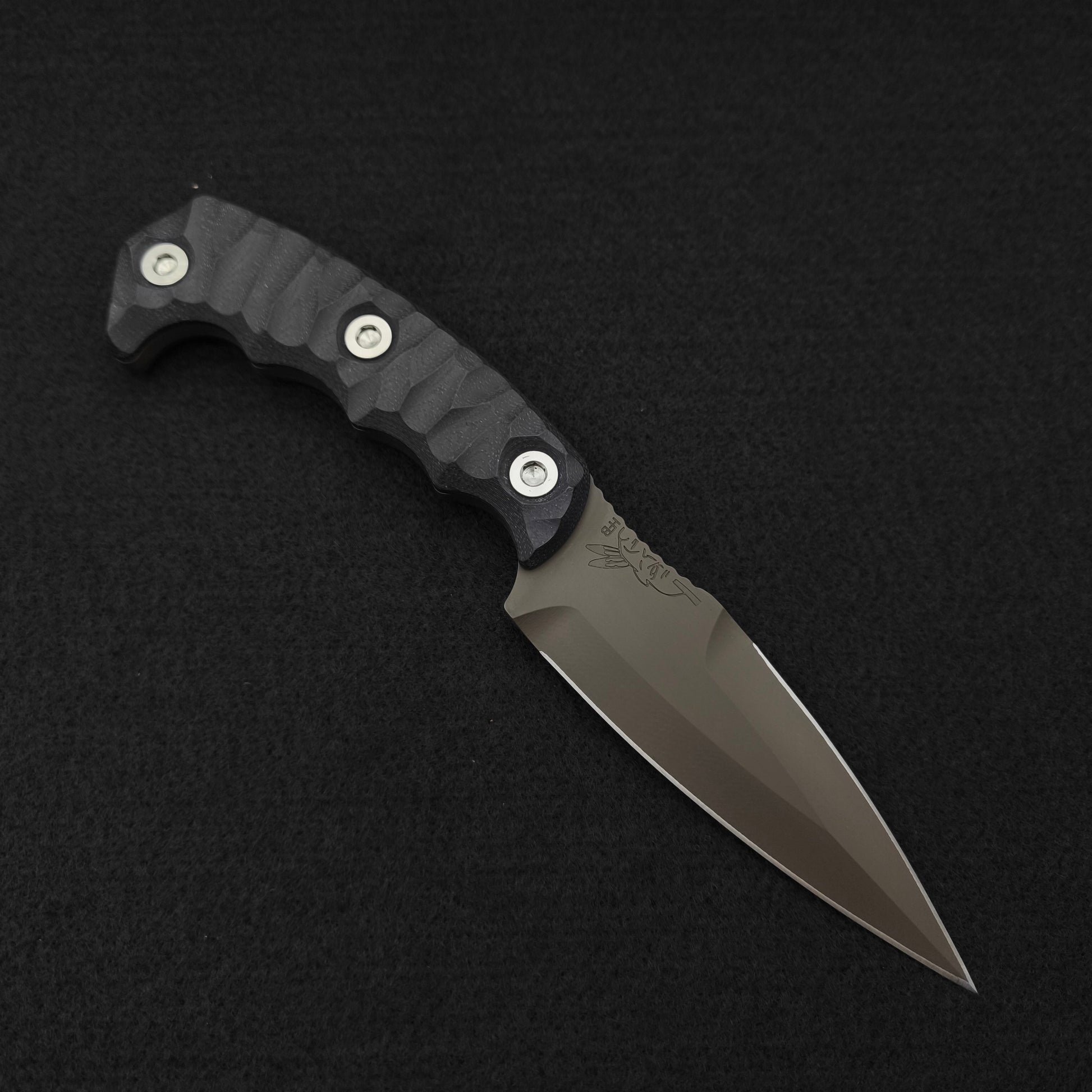 Half Face Blades HUMINT 4" Black G10, OD Green Cerakote 1
