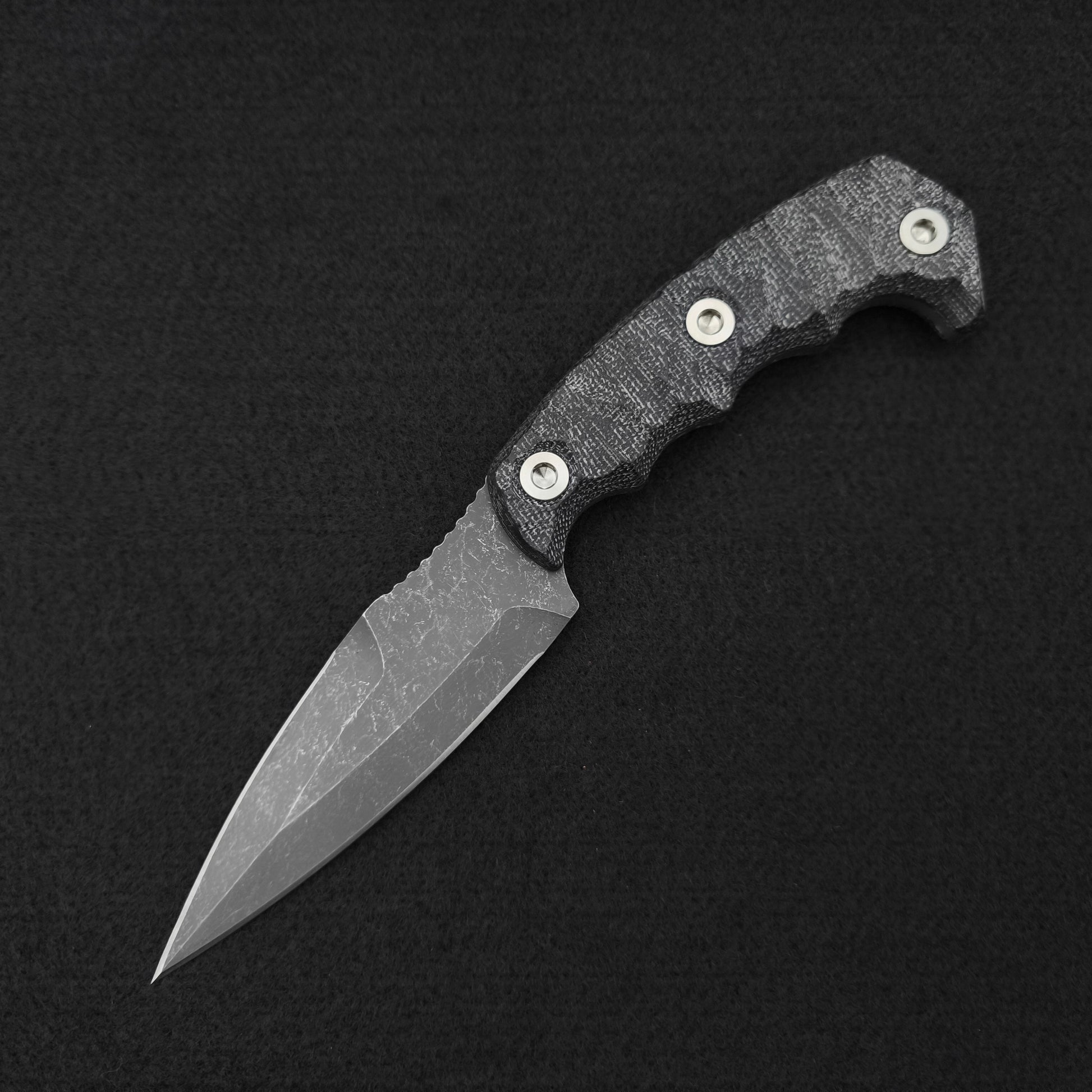 Half Face Blades HUMINT 4" Black Canvas Micarta 2