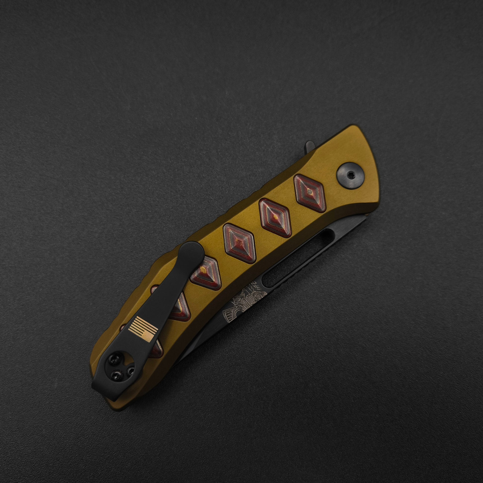 Half Face Blades Custom Kwaiken Folder Red Camo Quartz 3