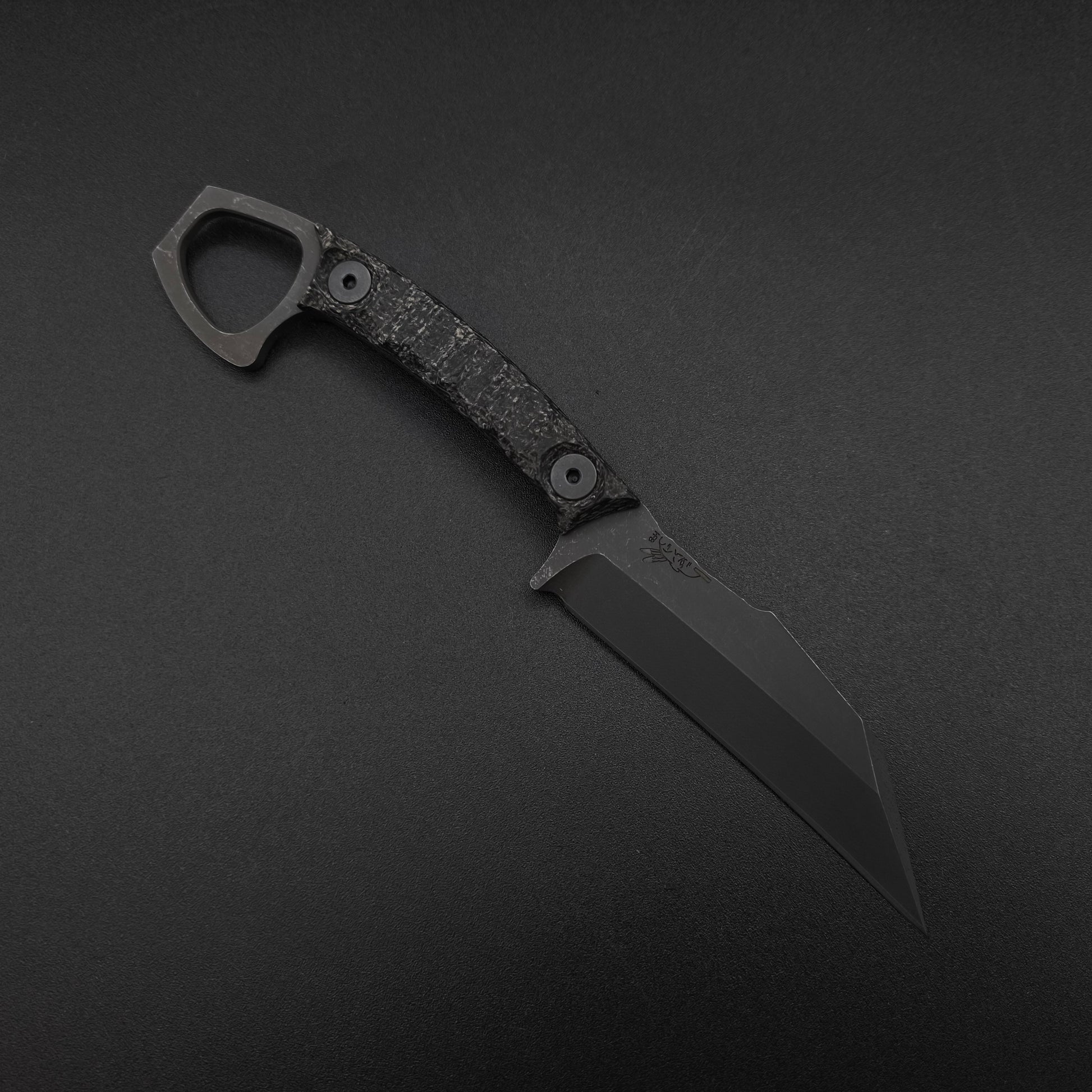Half Face Blades SHPOS Black Burlap Micarta, stonewashed 1