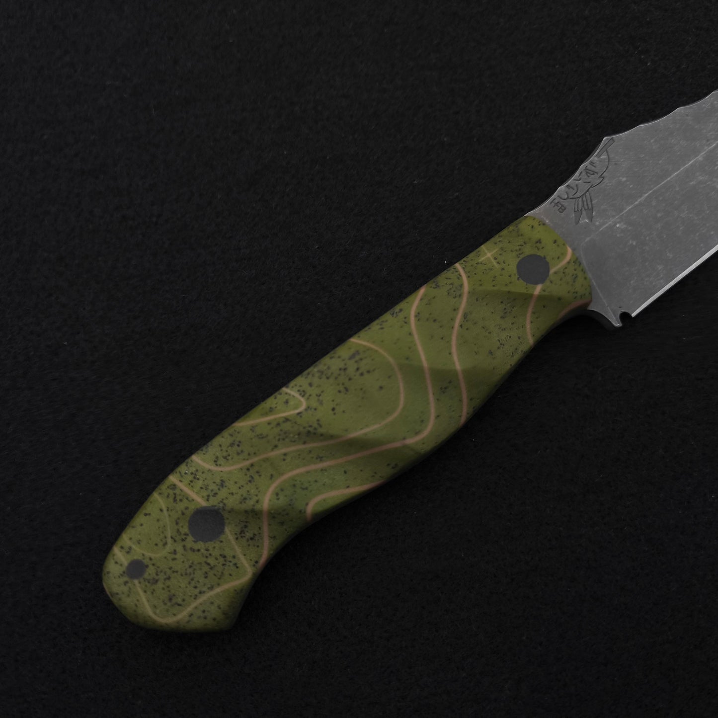 Half Face Blades Field Knife OD Green Topo GripX 3