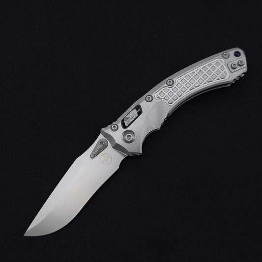 Microtech Amphibian Ram-Lok Frag Stonewash Marfione Select Purple
