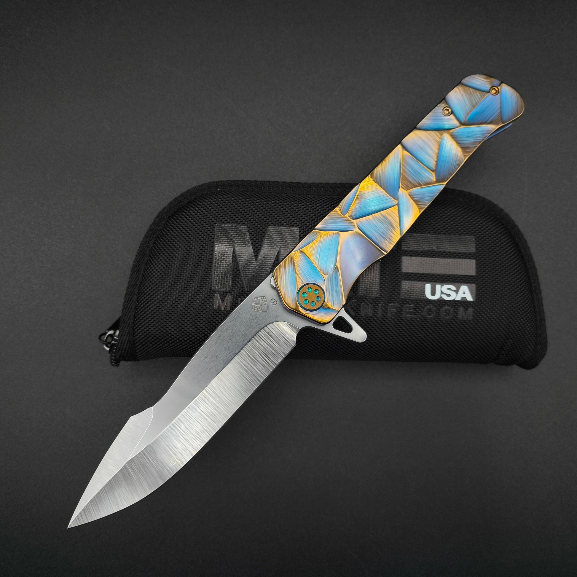 Medford Gigantes, Aqua and Bronze Stained Glass 1