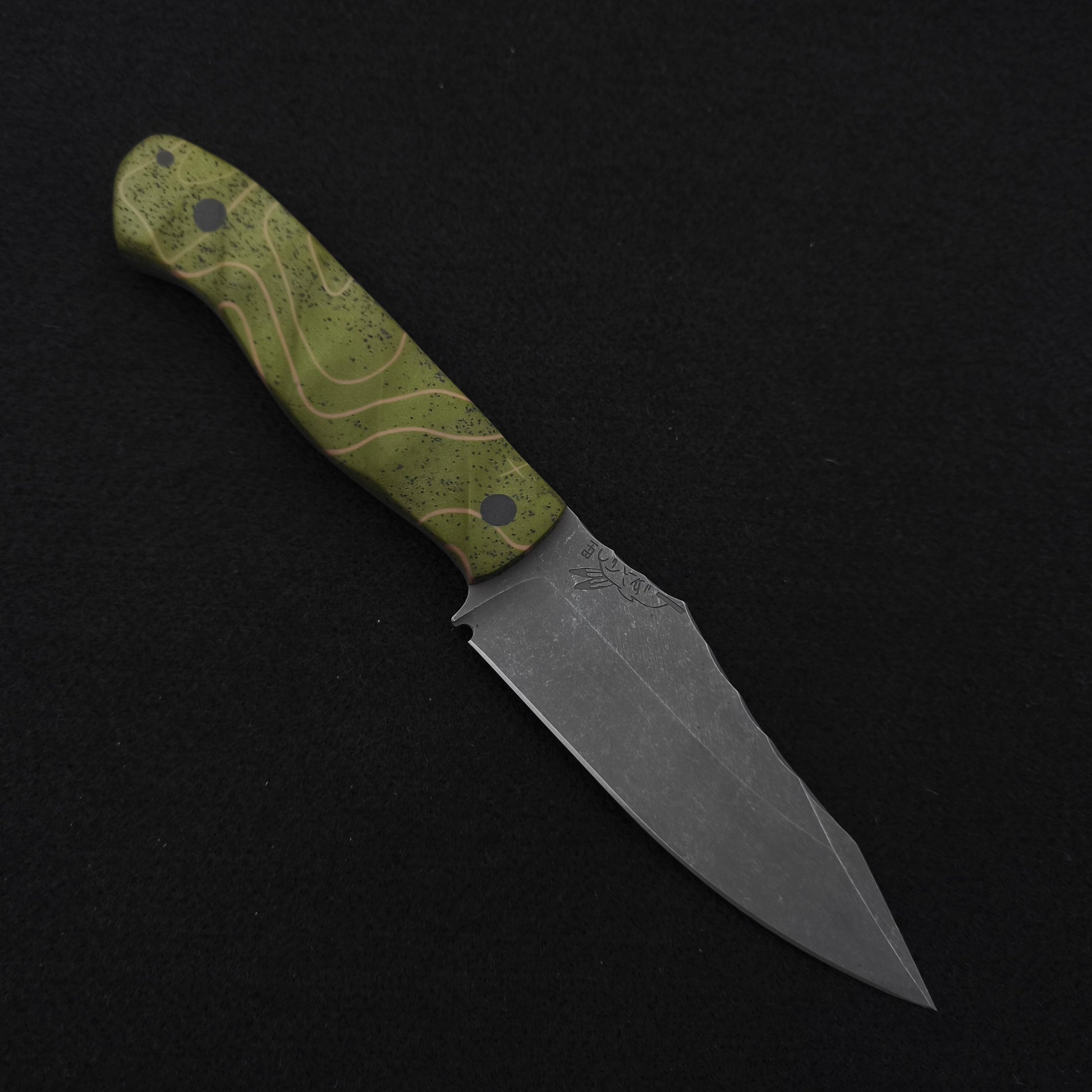 Half Face Blades Field Knife OD Green Topo GripX 1