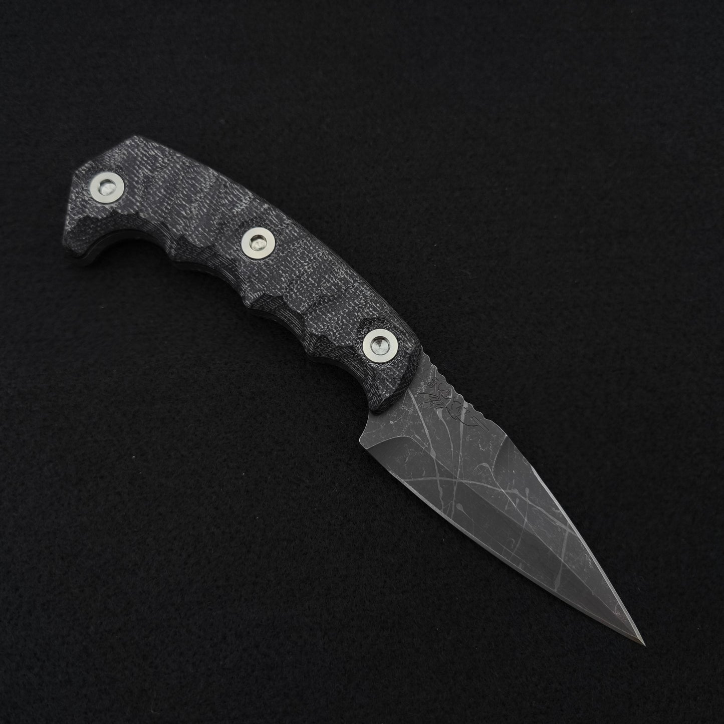 Half Face Blades HUMINT 3" Black Canvas Micarta 1