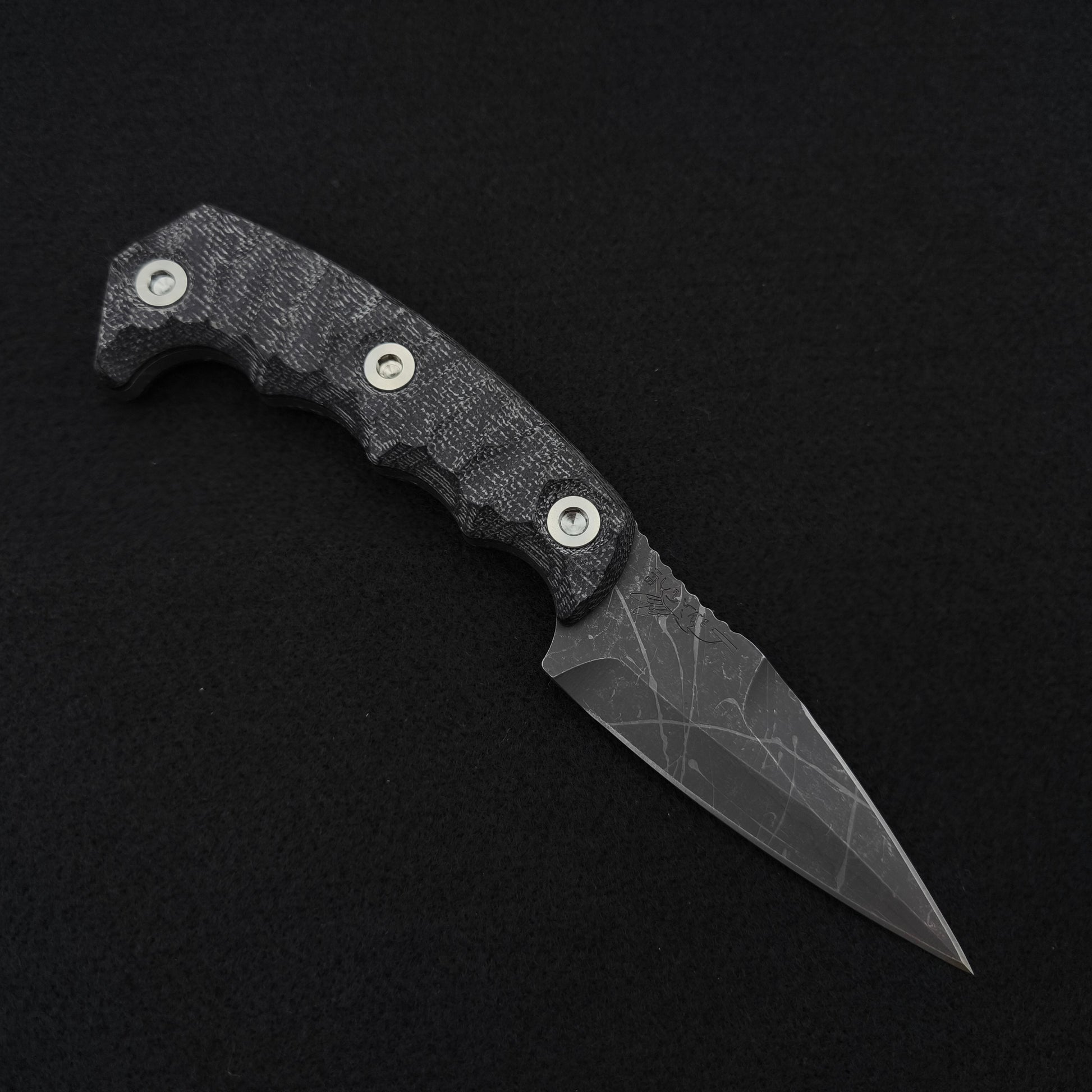 Half Face Blades HUMINT 3" Black Canvas Micarta 1