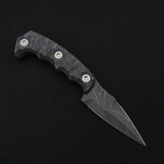 Half Face Blades HUMINT 3" Black Canvas Micarta 1