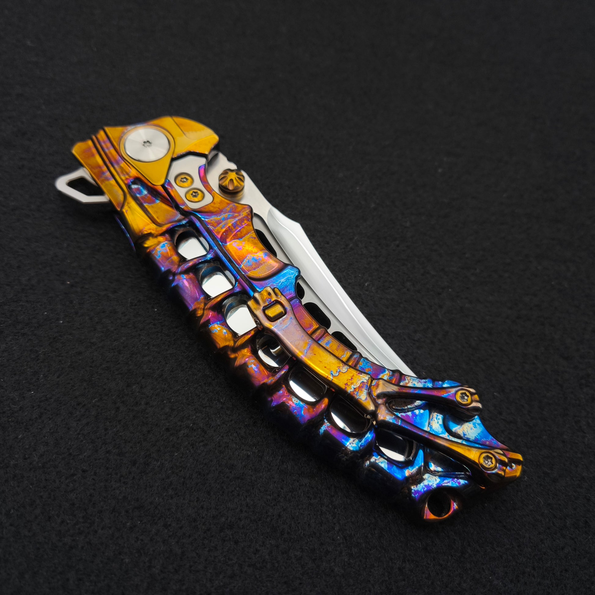 ADV Scavenger Gen 2, Integral Titanium Handle, Satin and Acid Rain, M390 6