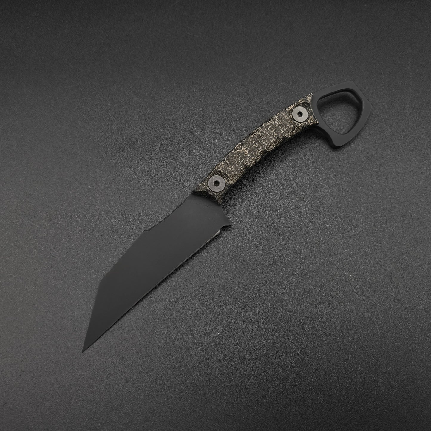 Half Face Blades SHPOS Black Burlap Micarta, Armor Black cerakote