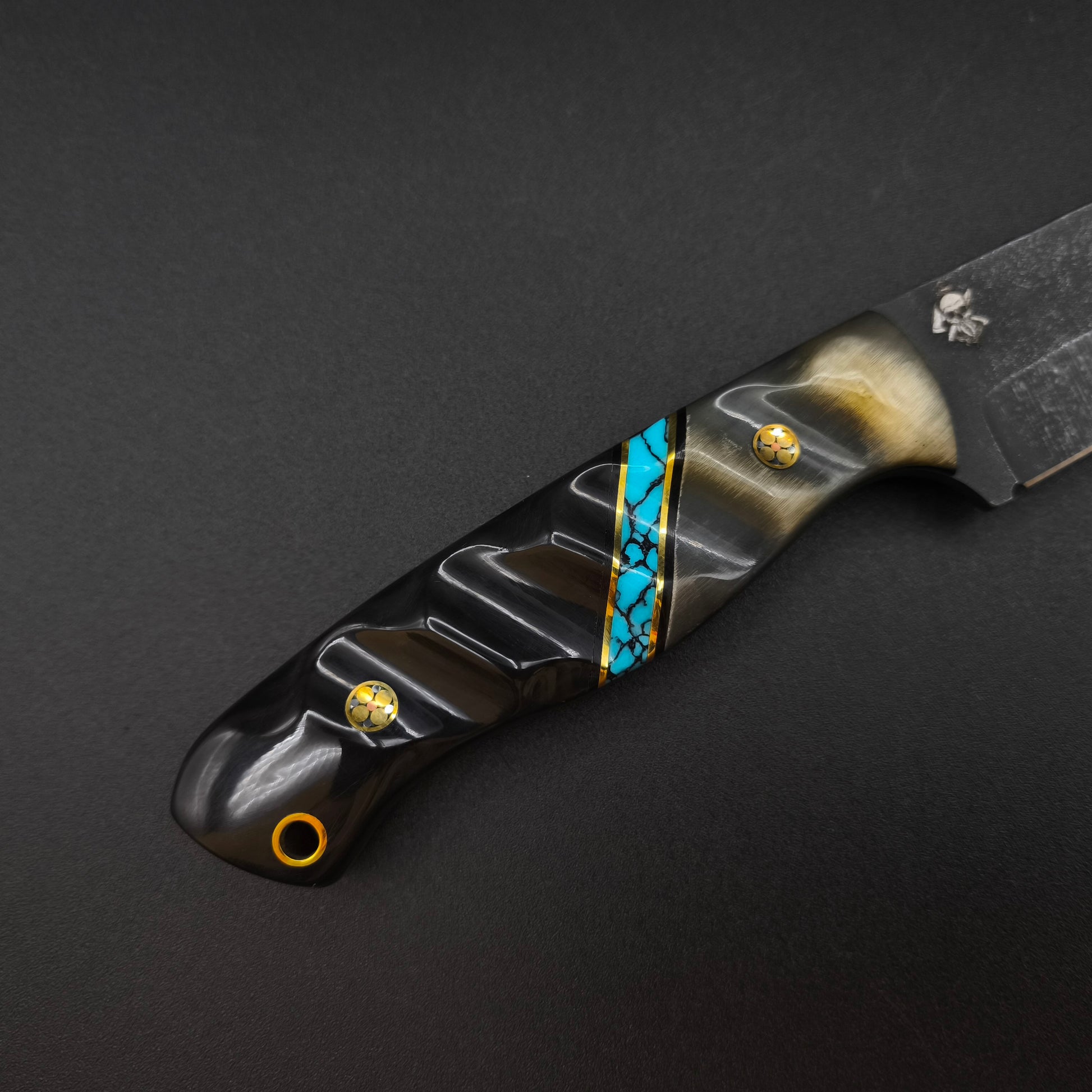 Sea Sick Blades Fieldcraft Magnacut, Rams Horn, Turquoise, Buffalo Horn 3