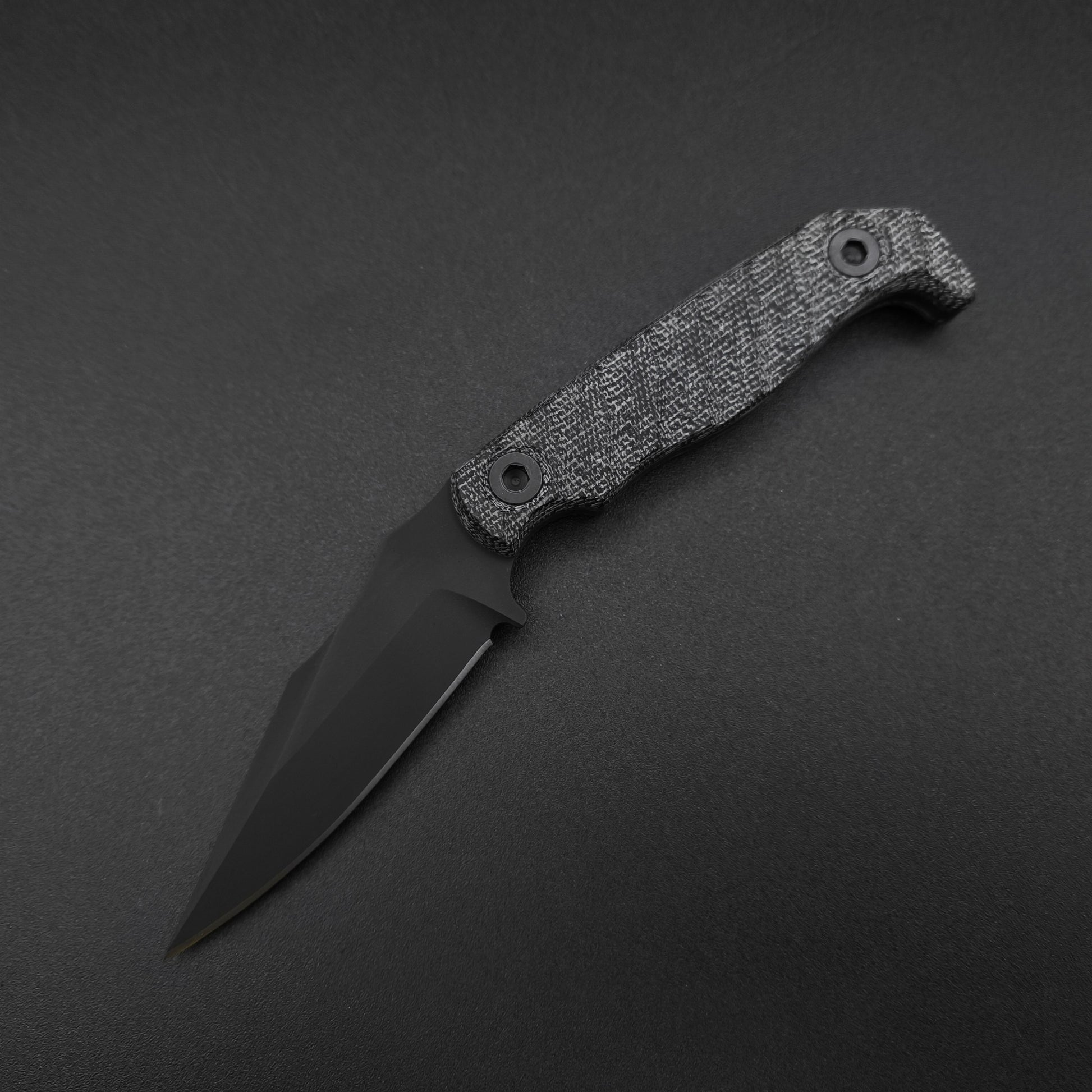 Half Face Blades Custom EDC Black Canvas Micarta 2