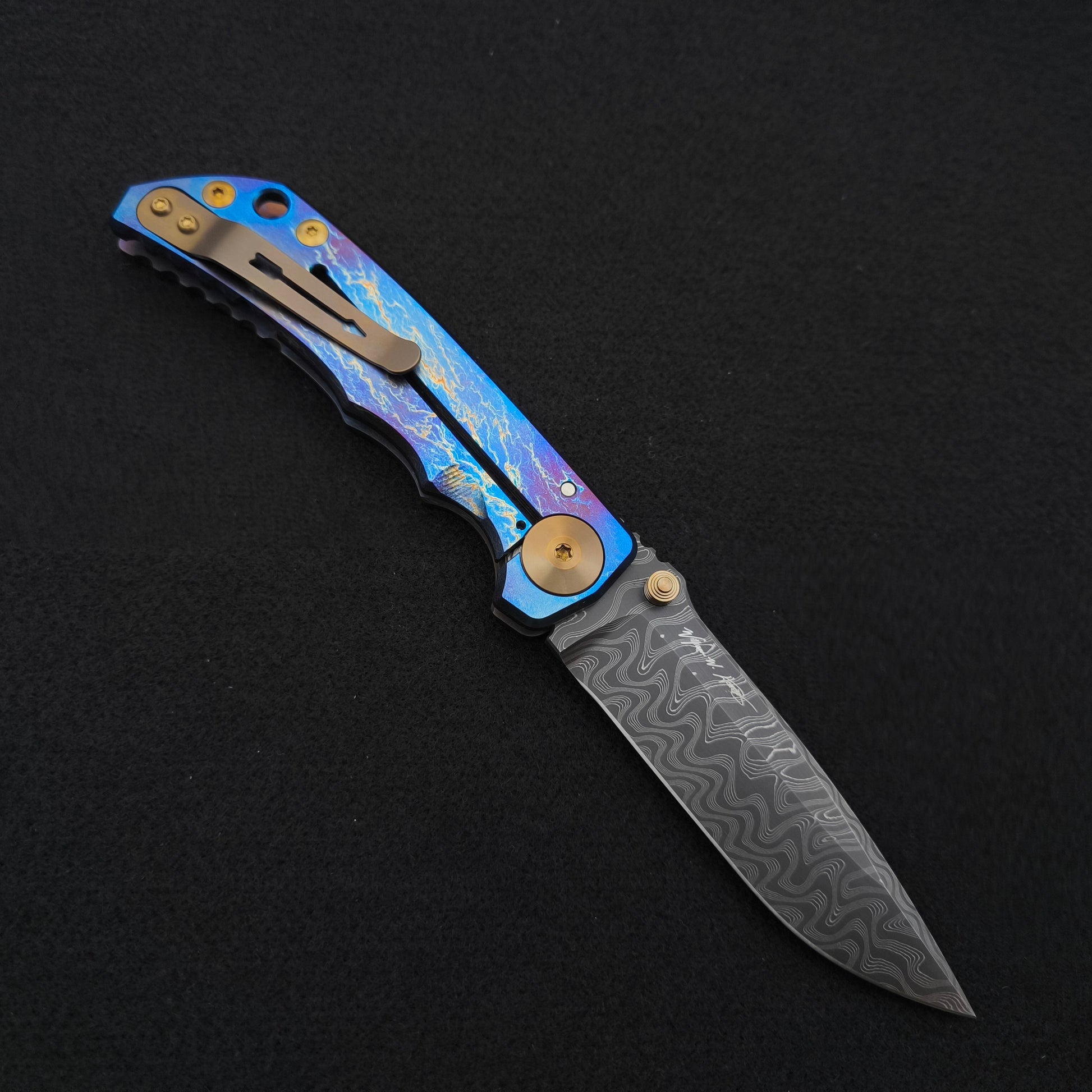 Spartan Blades Harsey Folder SF5 Custom Chad Nichols Damascus Stormwatch 2