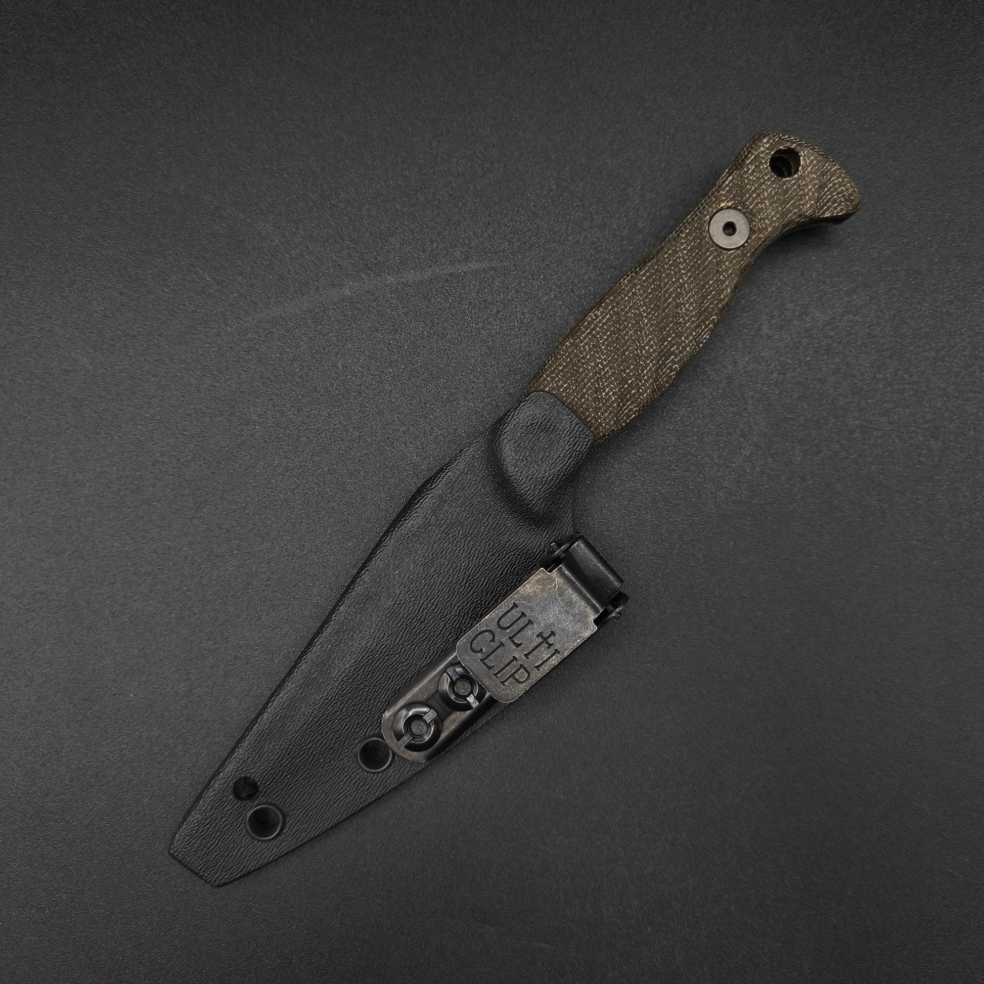 Half Face Blades Gulo Gulo, OD Green Canvas Micarta, Armor Black Cerakote 4