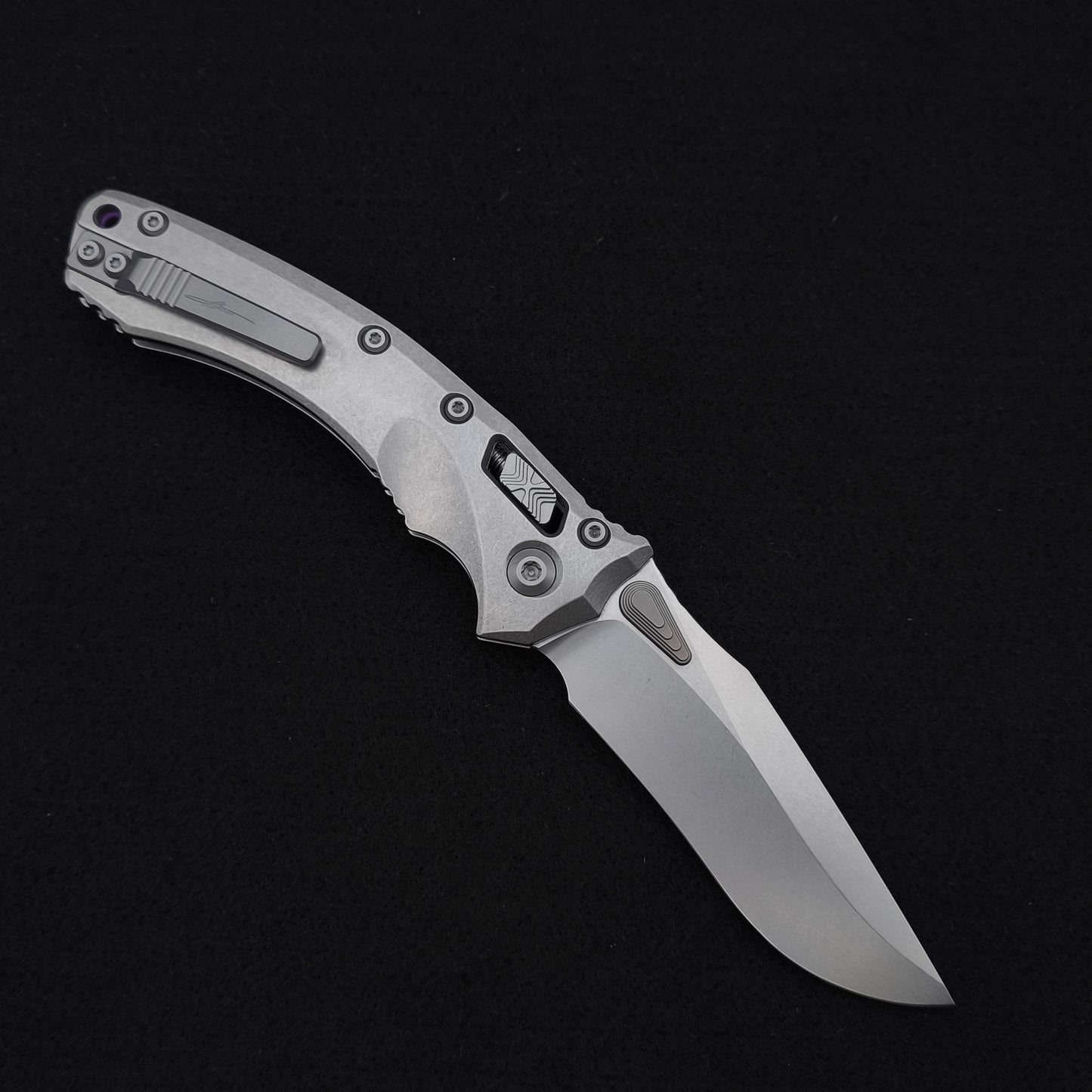 Microtech Amphibian Ram-Lok Stonewash Marfione Select Purple
