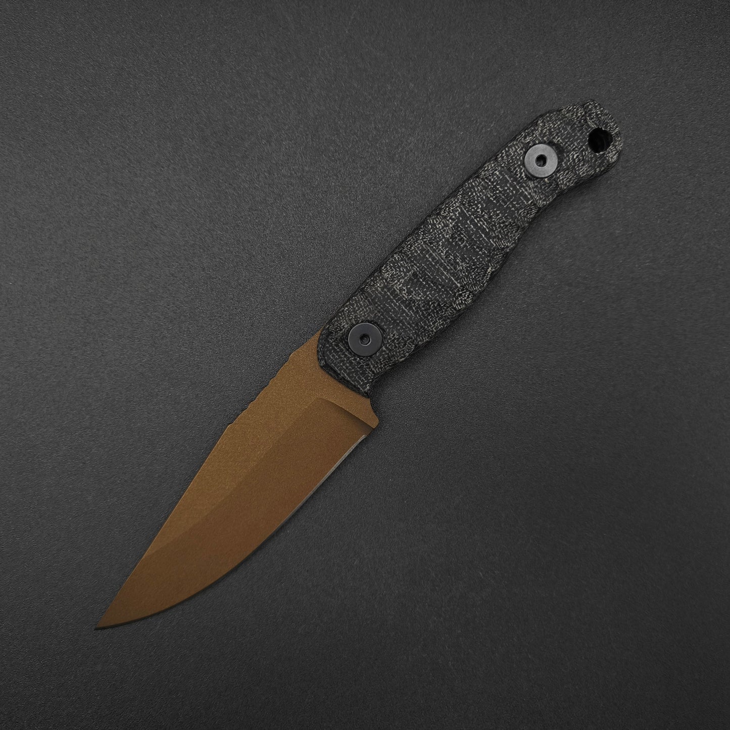 Half Face Blades Feather Light Black Canvas Micarta, Midnight Bronze 2