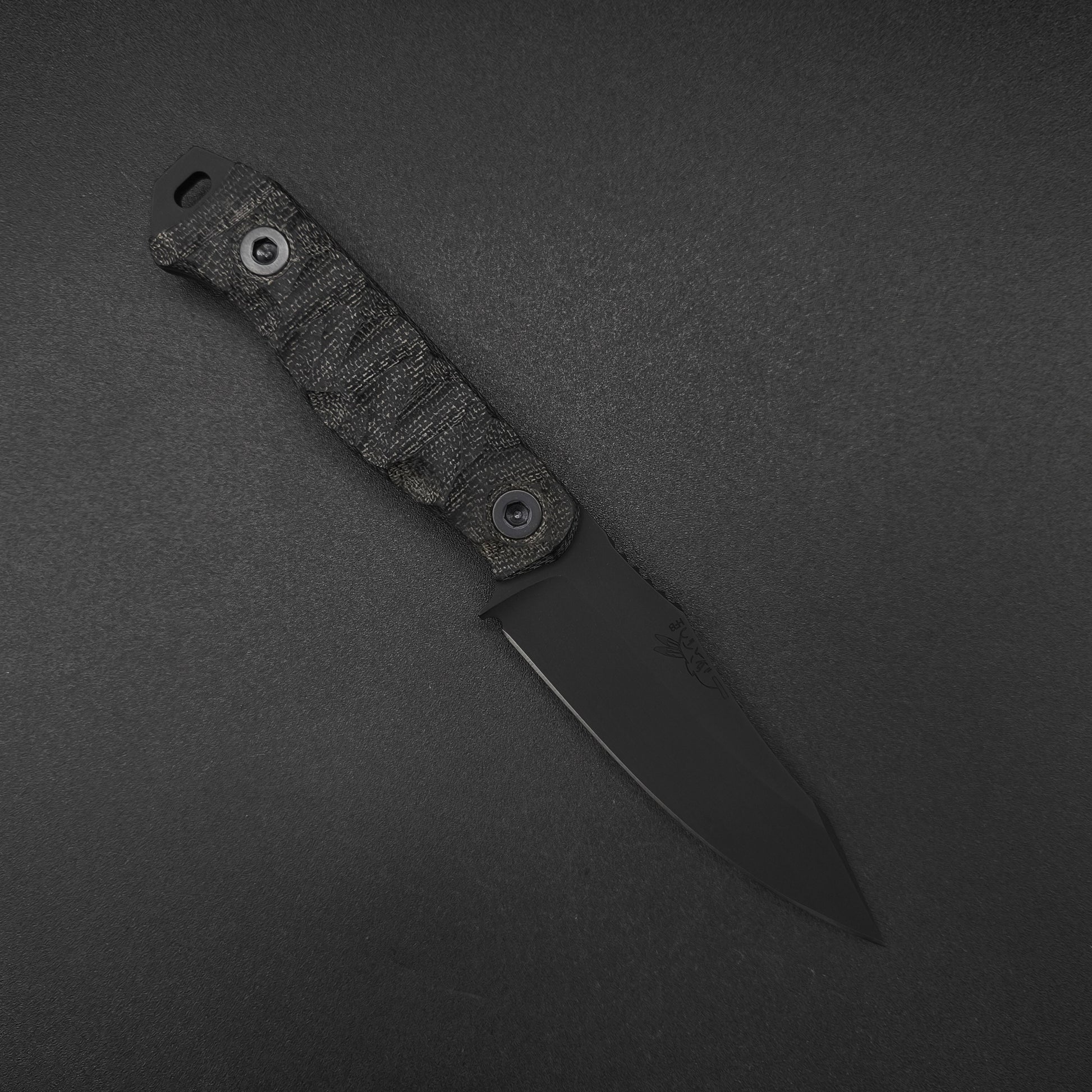 Half Face Blades Field Knife Jr Black Canvas Micarta, Armor Black 1