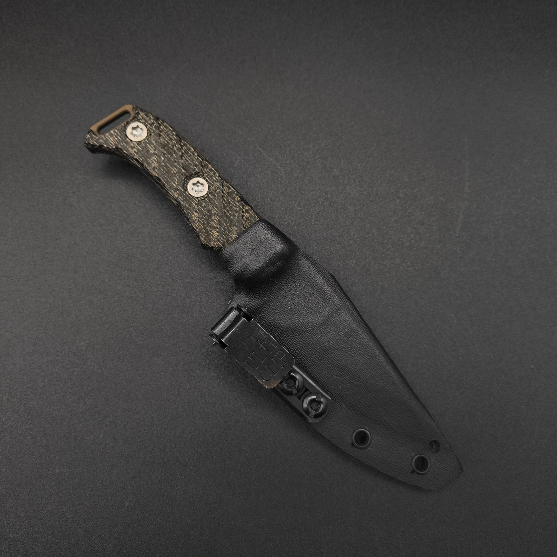 Half Face Blades Ishi Black Burlap Micarta, Midnight Bronze Cerakote 3