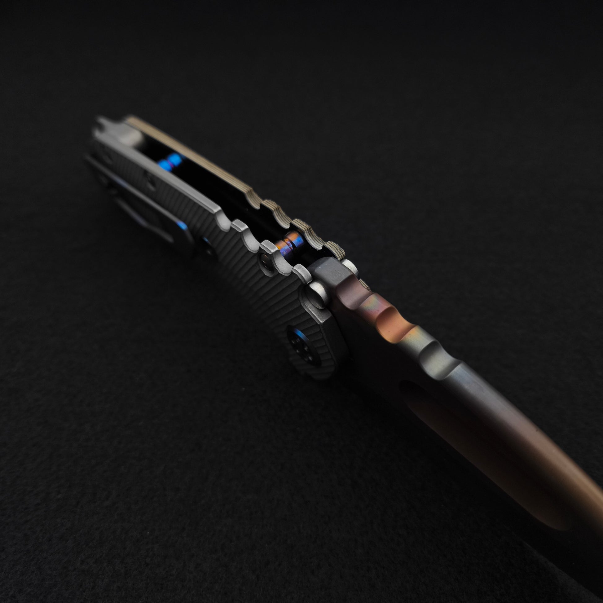 Medford Praetorian Ti-C Vulcan Drop Point, Black Tan Contoured G10 Titan 3