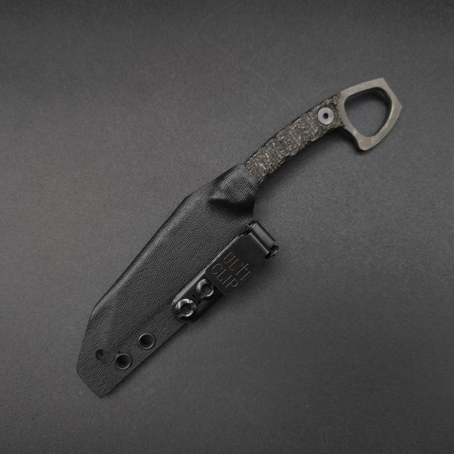 Half Face Blades SHPOS Black Burlap Micarta, stonewashed