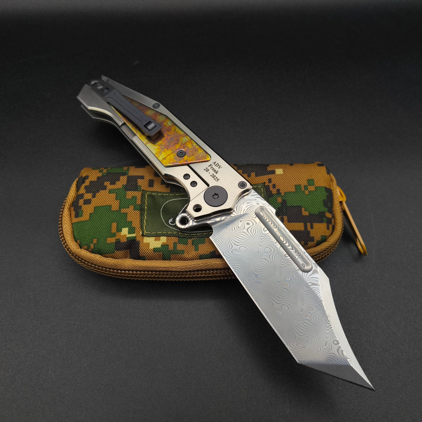 ADV Freak, Damascus, Satin with Acid Rain 2