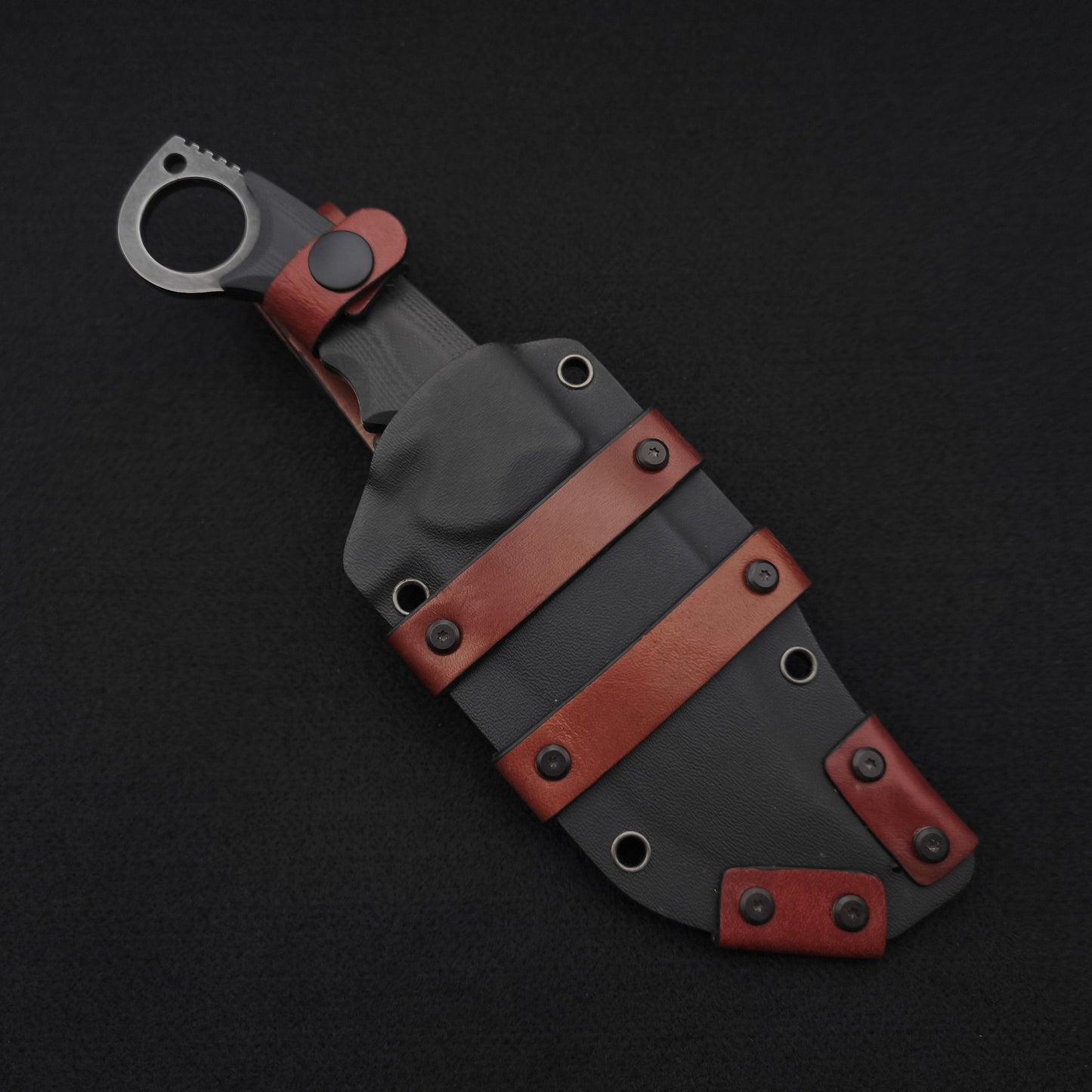 ADV Ring Bowie All Black G-10 D2 Steel
