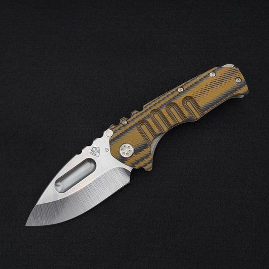 Medford Praetorian Ti-C Tumbled Drop Point, Black Tan Contoured G10