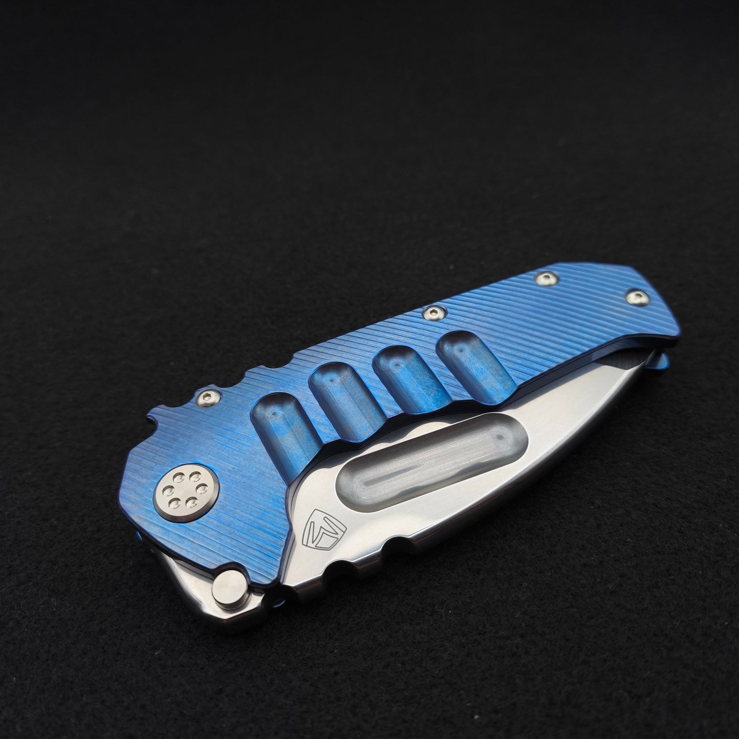 Medford Praetorian Ti-C Tumbled Tanto, Retro Powder Blue Titanium 4