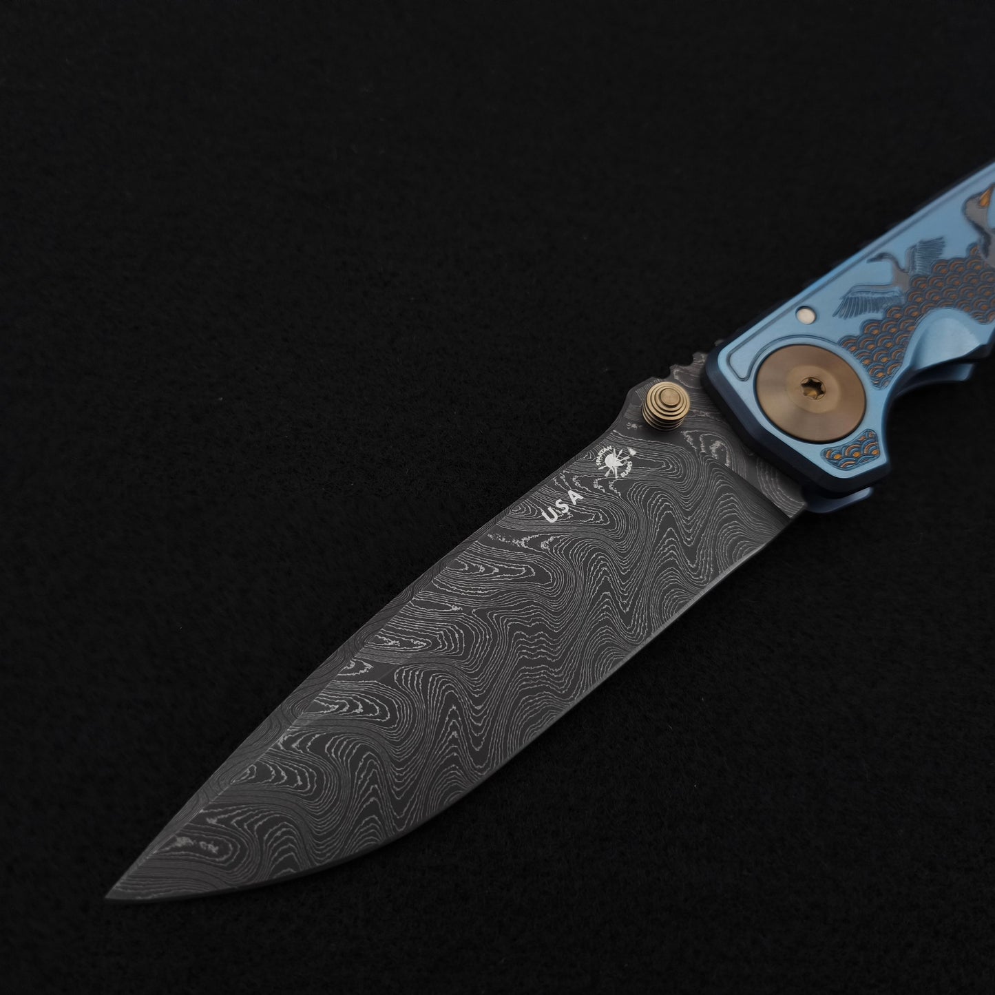 Spartan Blades Harsey Folder SF5 Custom Chad Nichols Damascus Sea Raven Special Edition 3