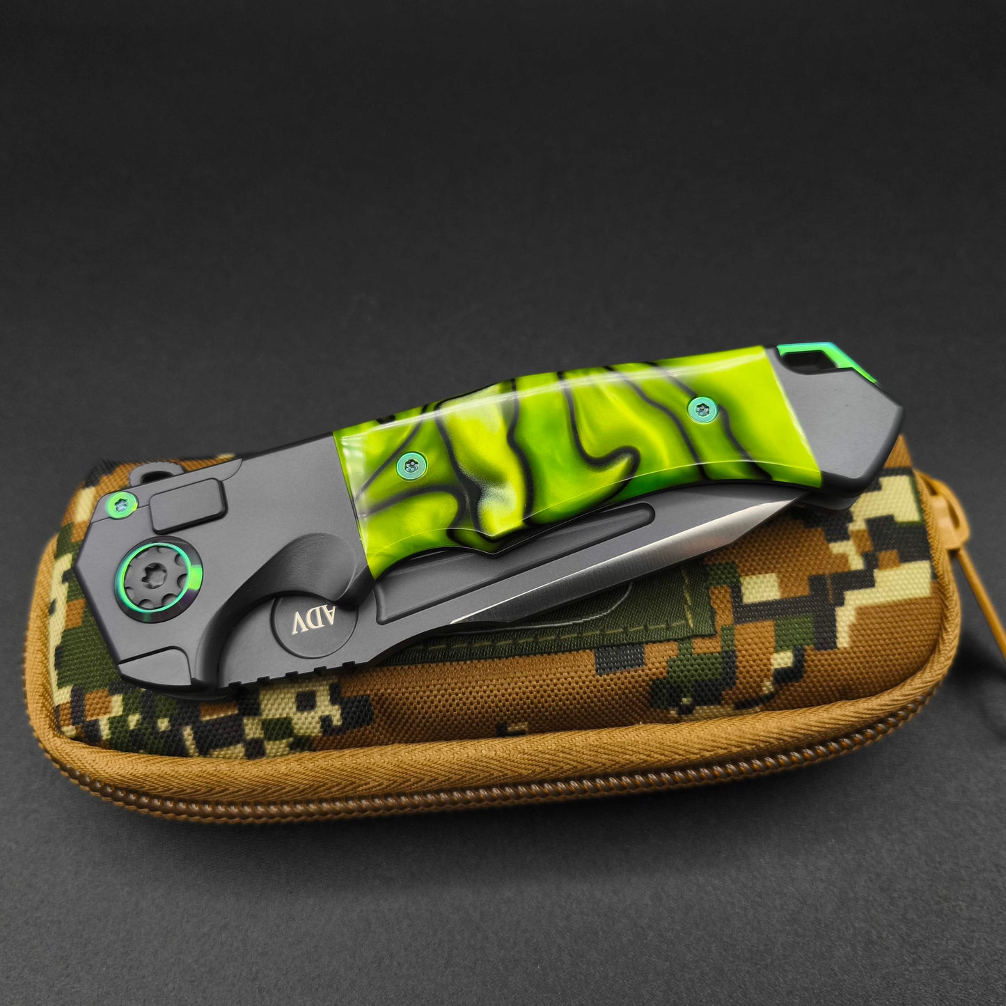 ADV Ronin Kalgard Titan Green Kirinite, Anodized Hardware 3