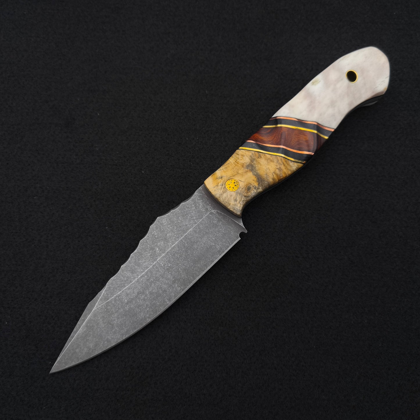 Half Face Blades Field Knife Buckeye, Elk Antler 2
