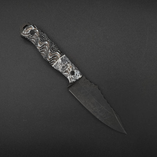 Half Face Blades Field Knife CruWear, Polar White FAT Carbon 1