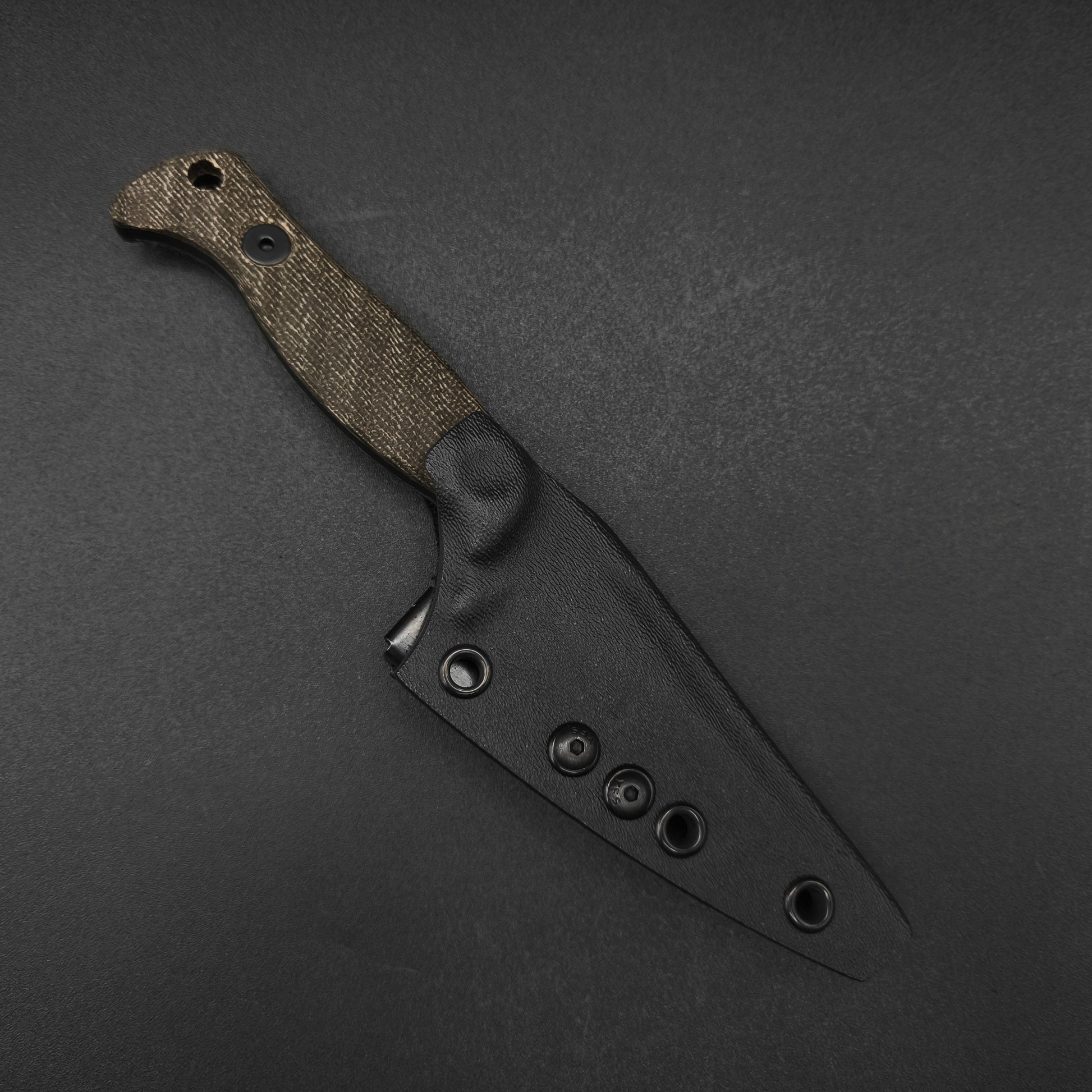 Half Face Blades Gulo Gulo, OD Green Canvas Micarta, Armor Black Cerakote 3