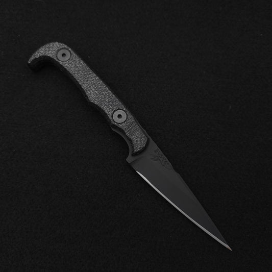 Half Face Blades Slenderman, Black Canvas Micarta, Armor Black Cerakote 1