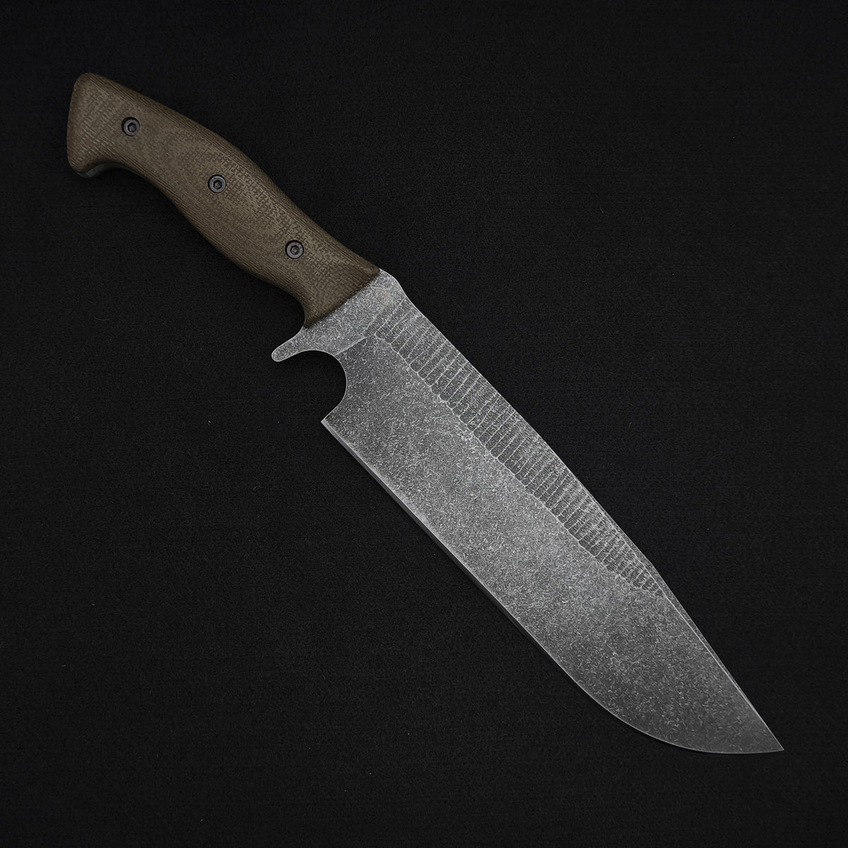 Work Tuff Gear Bear Claw Gen 2 / SKS51, Dark Washed Rugged, Green Burlap Canvas Micarta