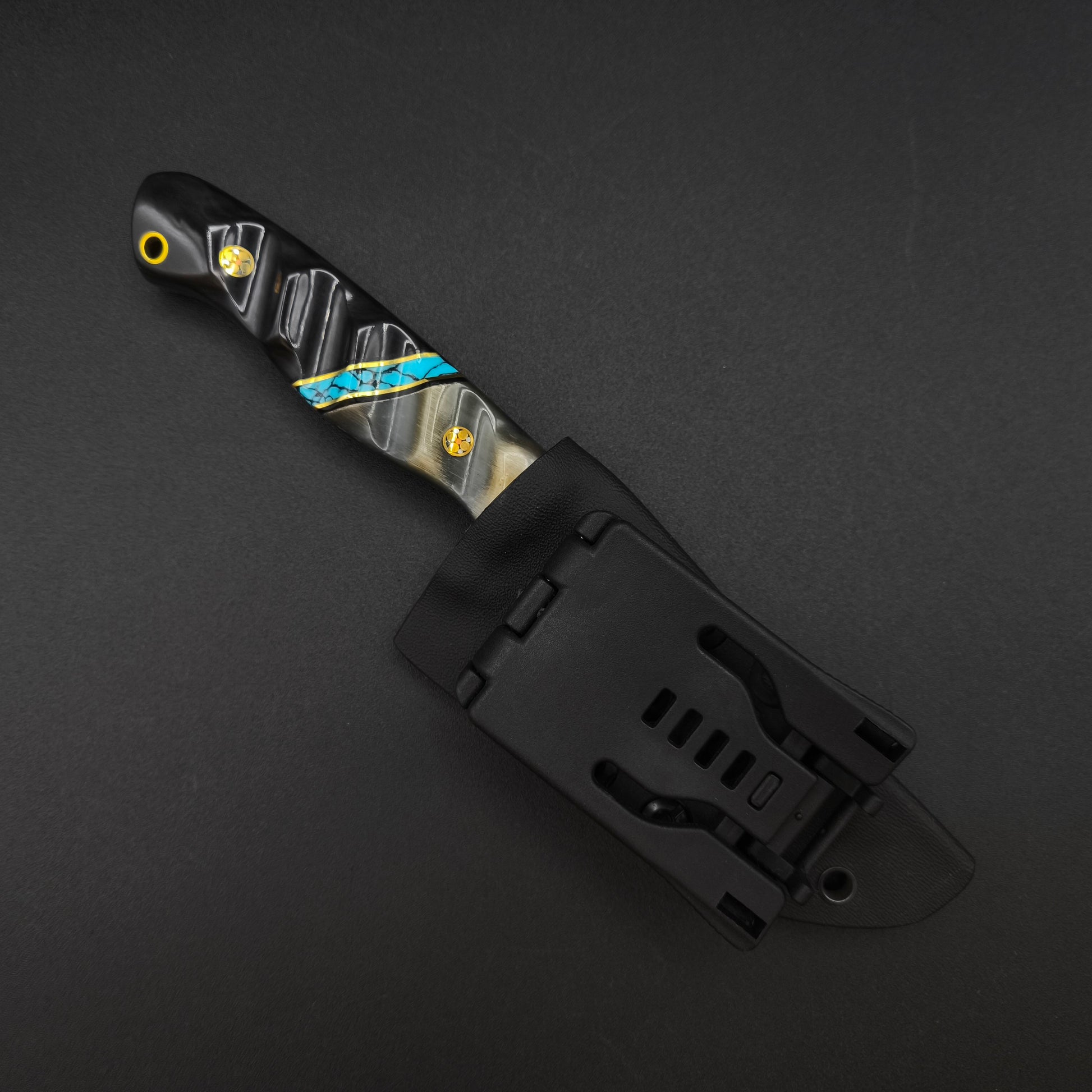 Sea Sick Blades Fieldcraft Magnacut, Rams Horn, Turquoise, Buffalo Horn 5