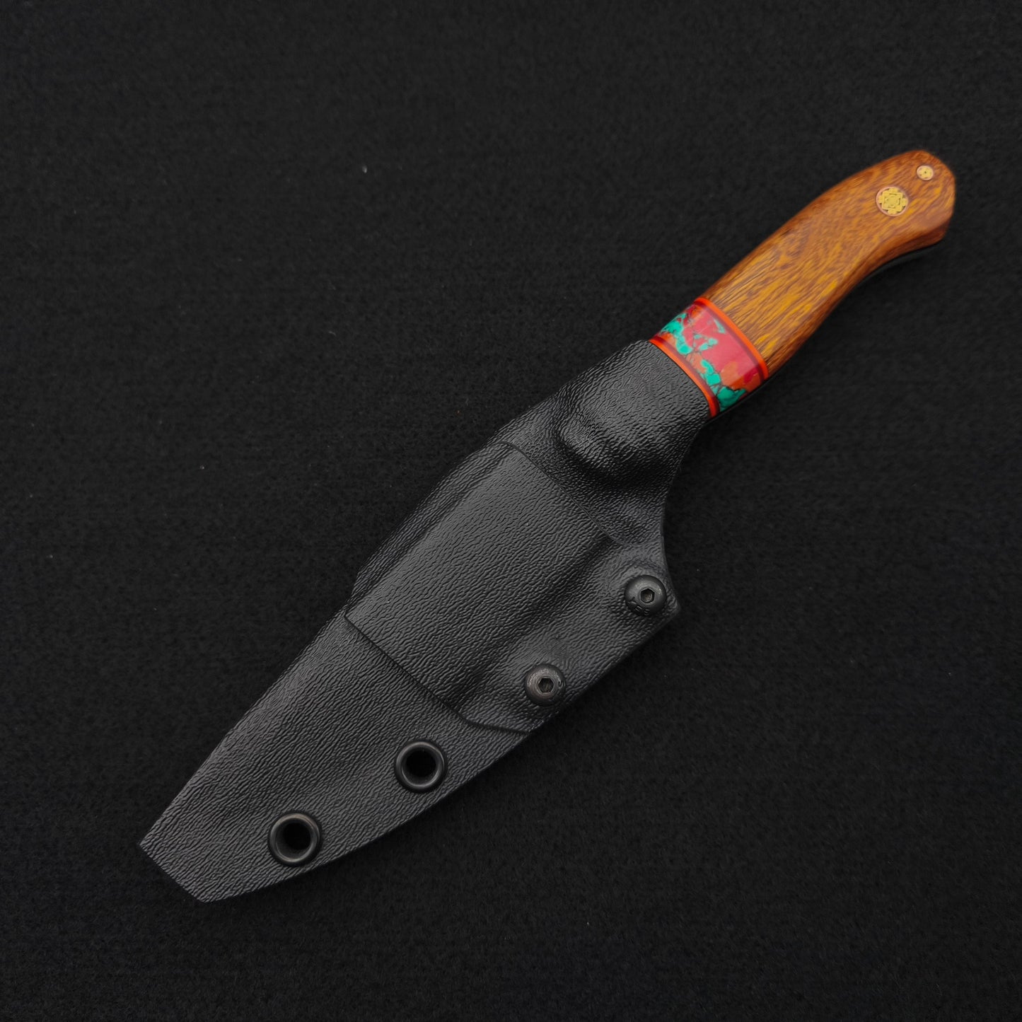 Half Face Blades Field Knife Jr Dyed Black Ash, Sonoran Sunset Tru-stone Split, Desert Ironwood 5