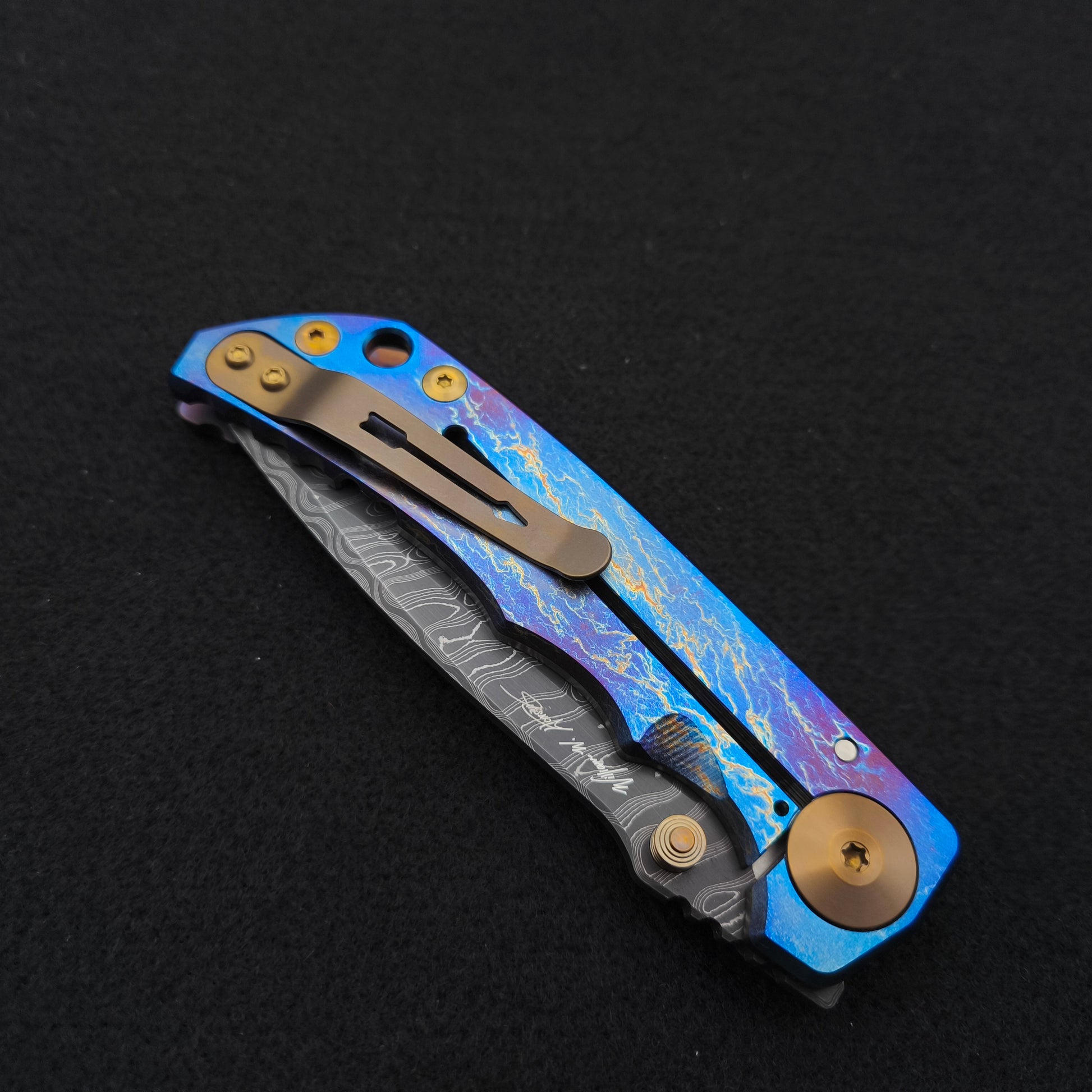Spartan Blades Harsey Folder SF5 Custom Chad Nichols Damascus Stormwatch 5