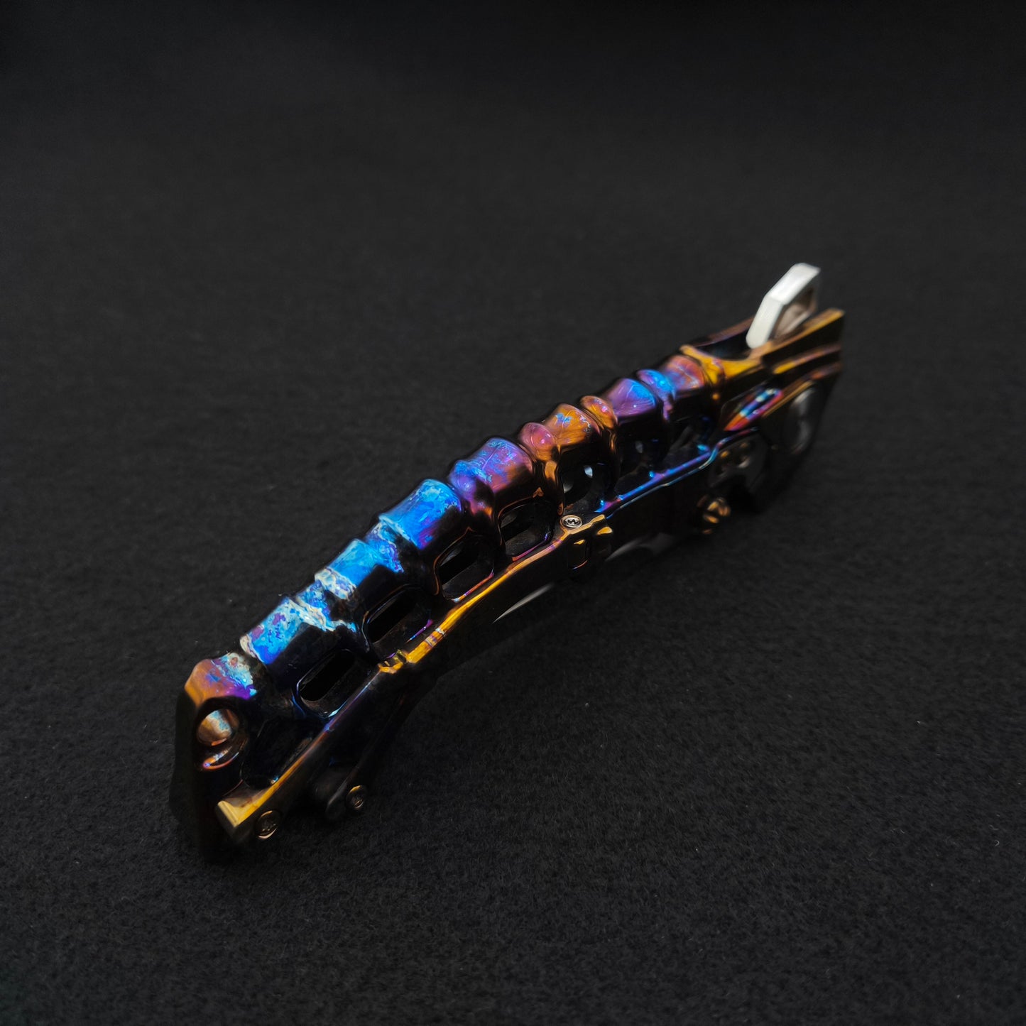 ADV Scavenger Gen 2, Integral Titanium Handle, Satin and Acid Rain, M390 4