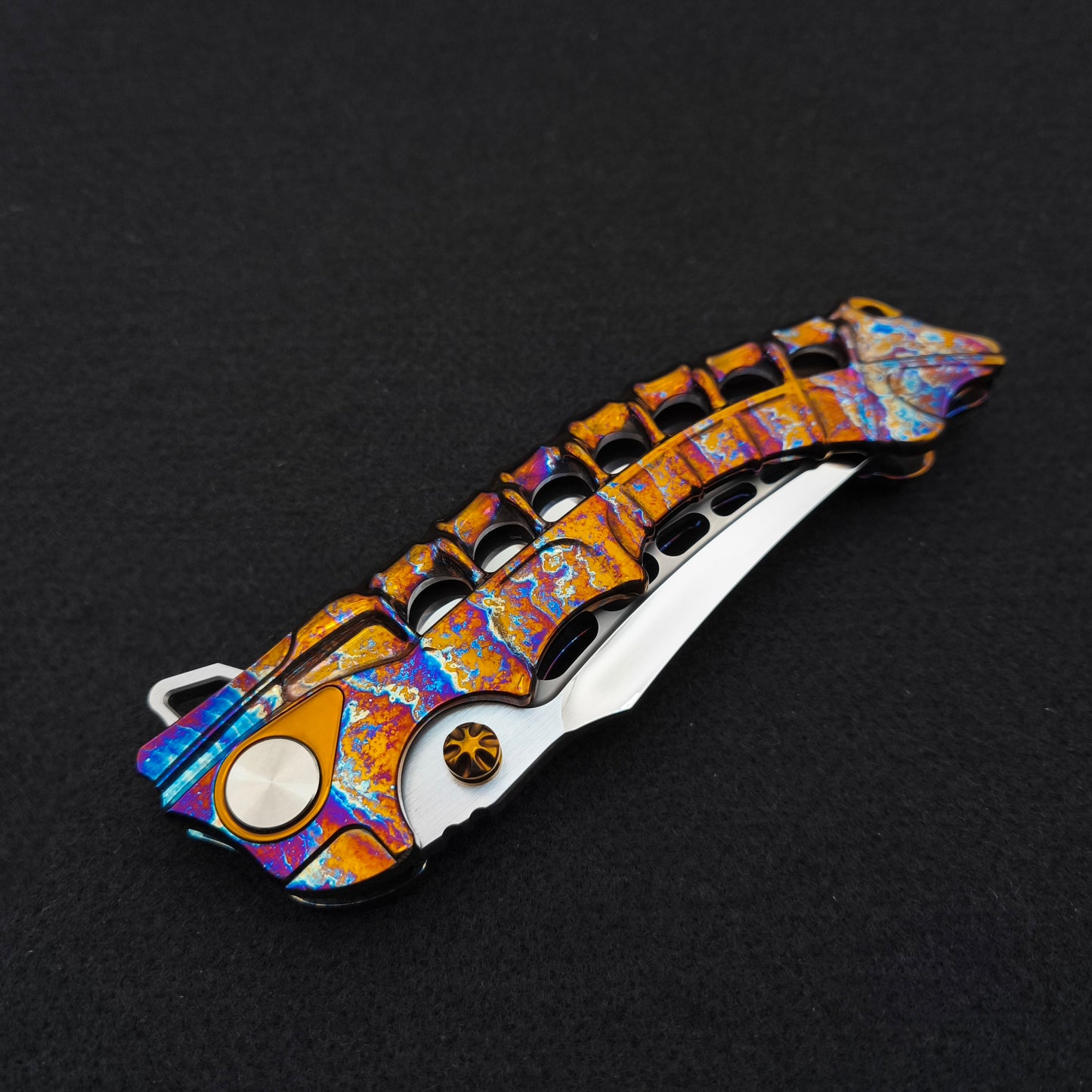 ADV Scavenger Gen 2, Integral Titanium Handle, Satin and Acid Rain, M390 2 - 5