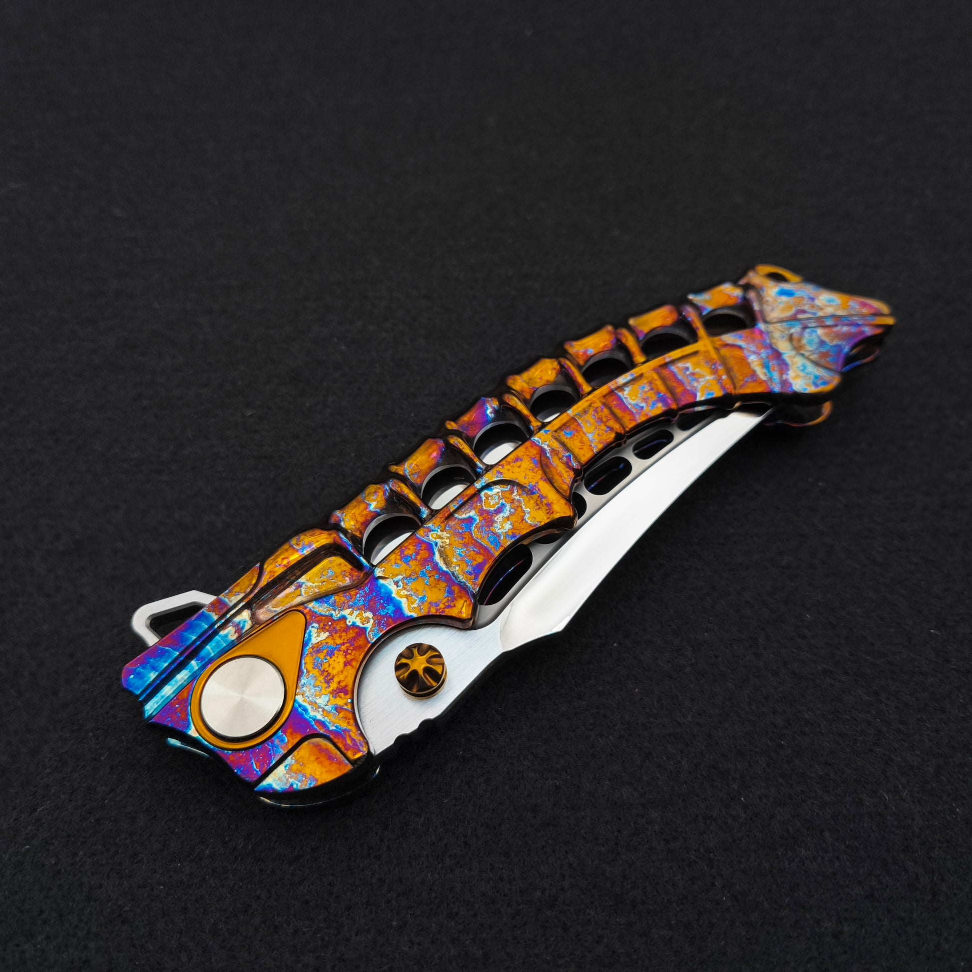 ADV Scavenger Gen 2, Integral Titanium Handle, Satin and Acid Rain, M390 2 - 5