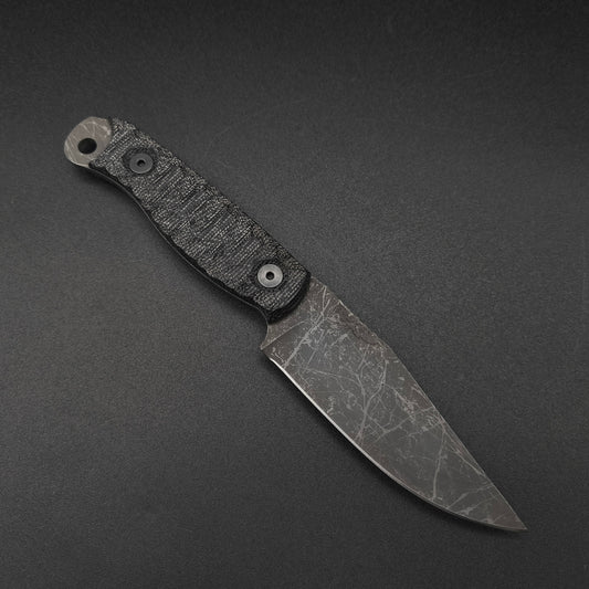 Half Face Blades Crow Scalper Black Canvas Micarta
