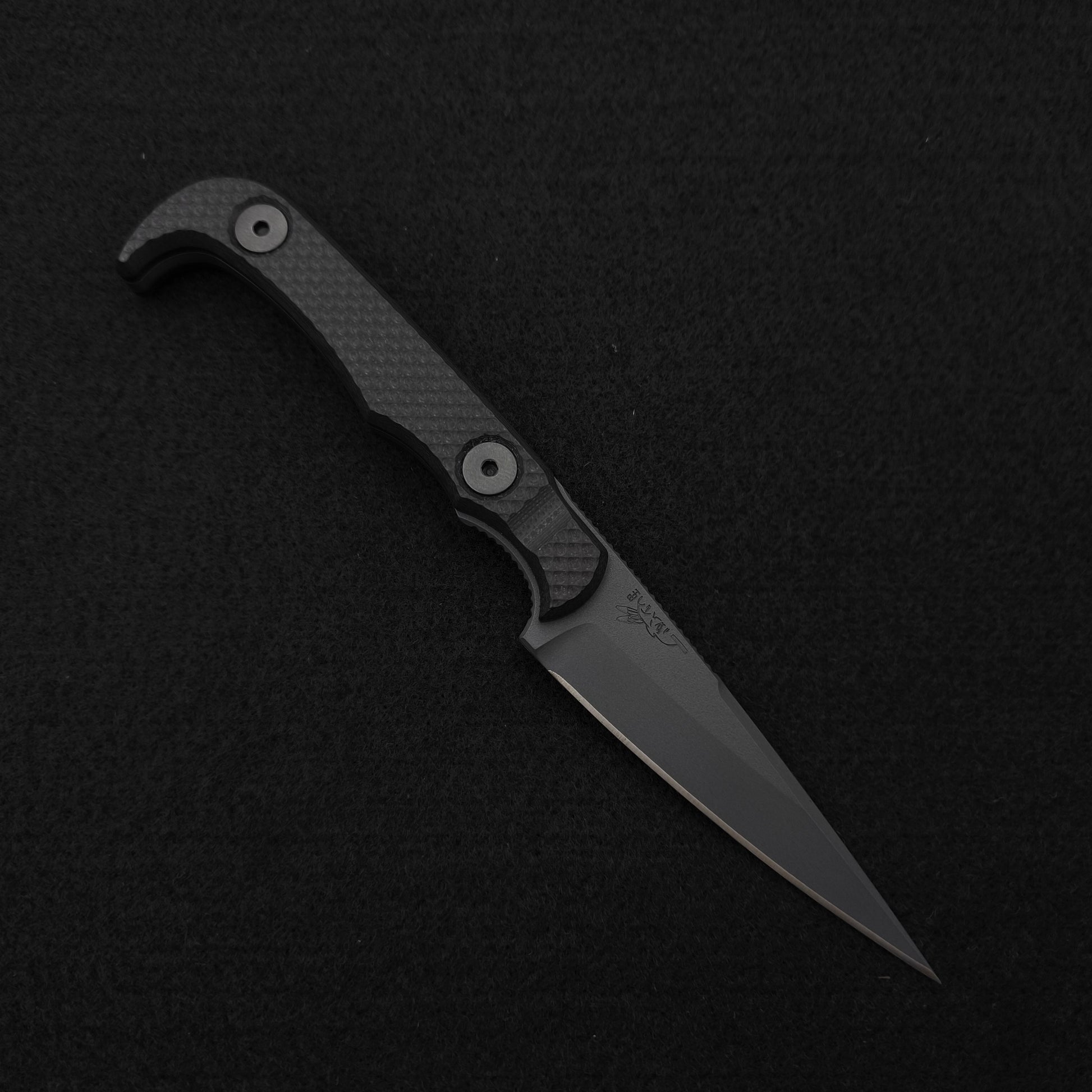 Half Face Blades Slenderman, Black G10, Stealth Grey Cerakote 1